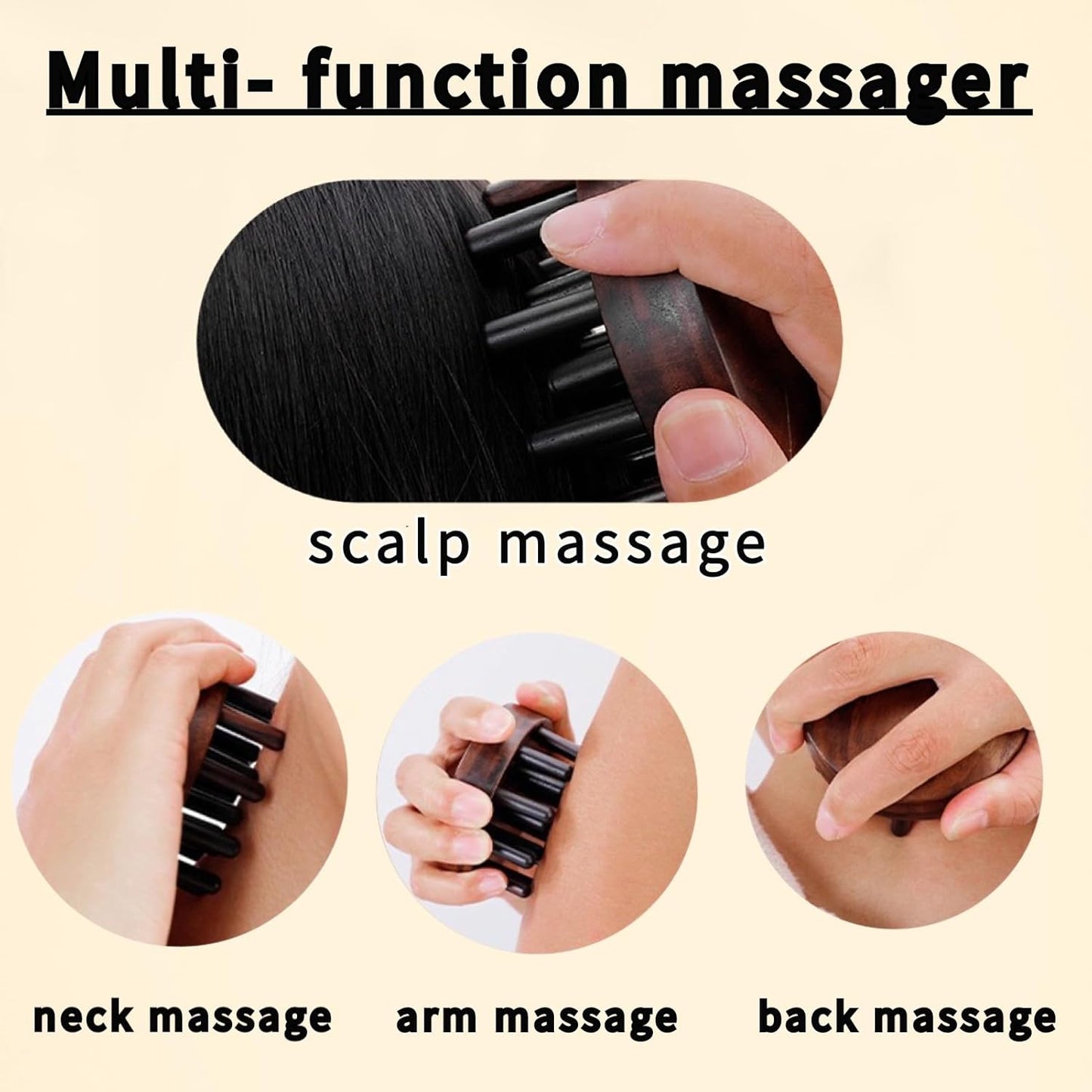 Wood Comb for Hair Growth | Wooden Scalp Massager Tool| Hair Massager | Scalp Massager Hair Growth | Head Massage Scalp Stress Relax wood (circular-18teeth)