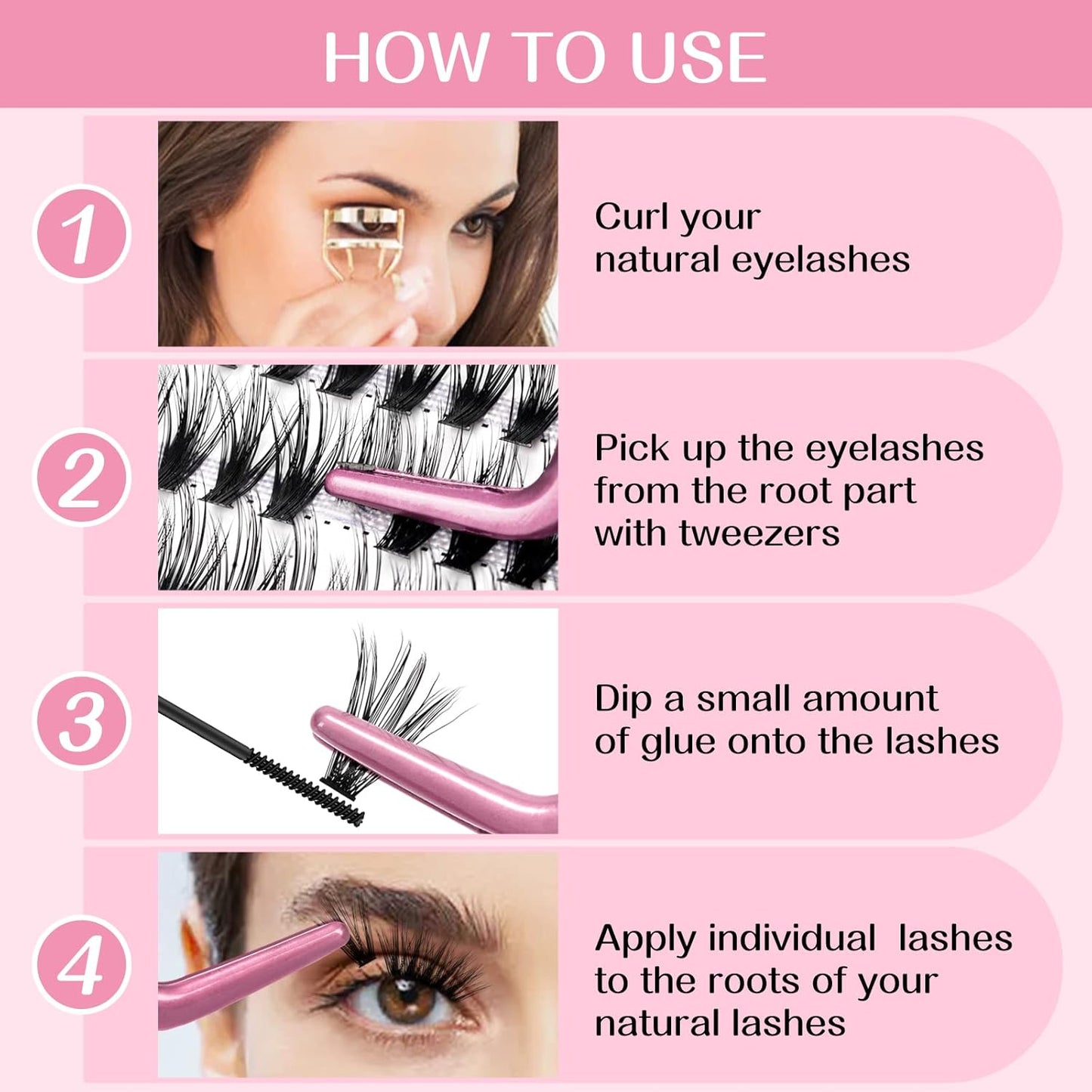 280 Pcs Individual Lashes 30+40-C-9-16mix Cluster Lashes 10D 20D C D Curl Wispy Lashes Bottom Lashes DIY Lashes At Home（30+40-C-9-16mix）