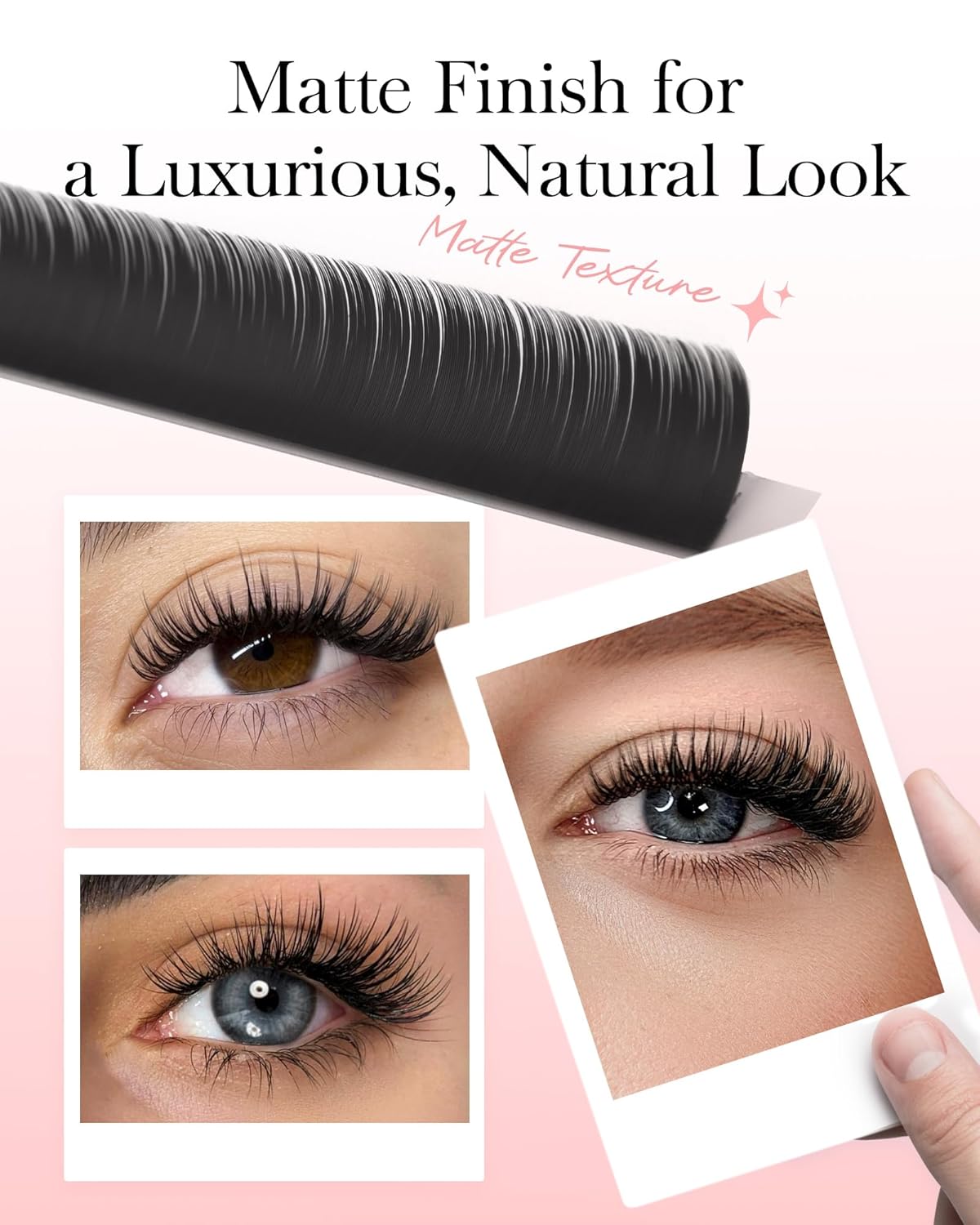 BEYELIAN Ellipse Flat Lash Extension 16 Rows 0.15 C Curl 12mm Single Length Tray Flat Eyelash Extension Matte Black Classic Lash Extensions Professional Supplies