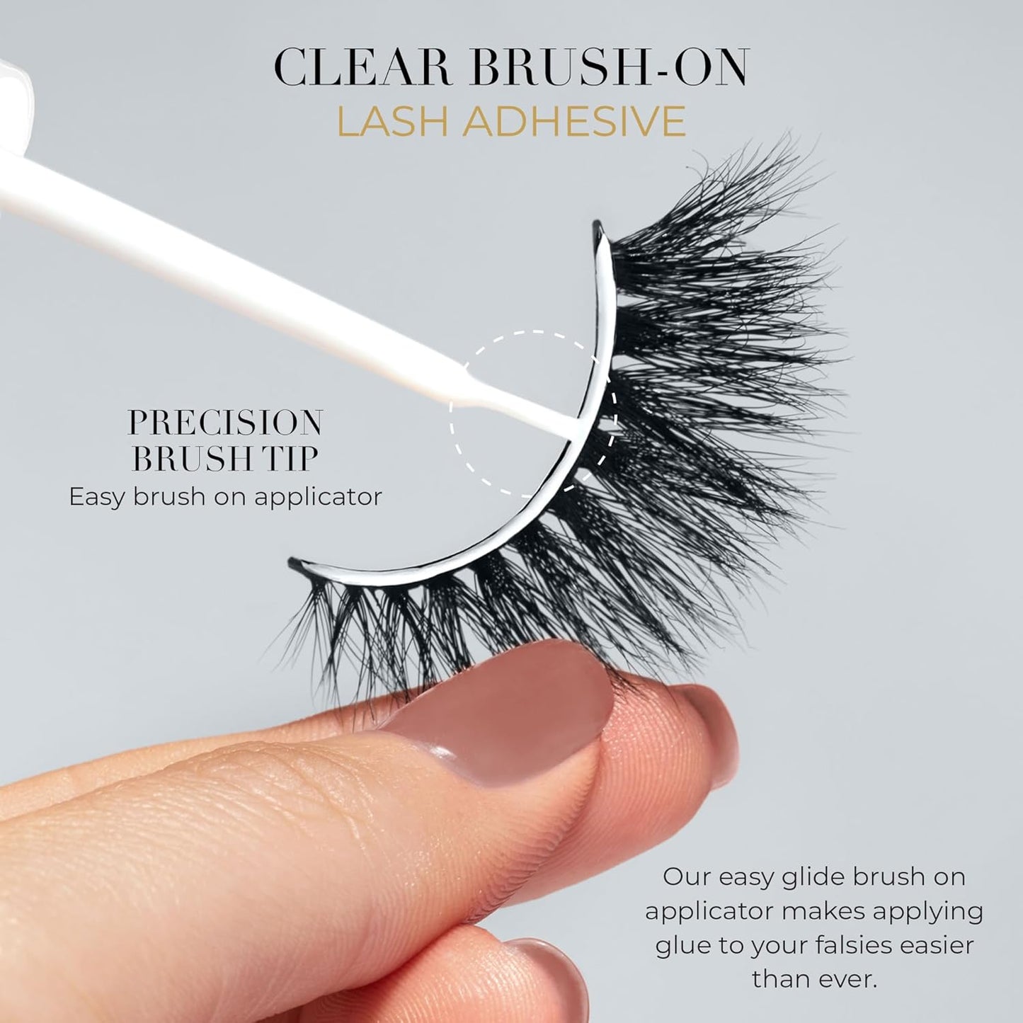 Lilly Lashes Clear Eyelash Glue, Brush On Lash Glue for False Eyelashes, Eyelash Extension Glue for Fake Eyelashes and Natural, Wispy Lashes, Clear Glue Lash Brush, Latex Free Lash Supplies
