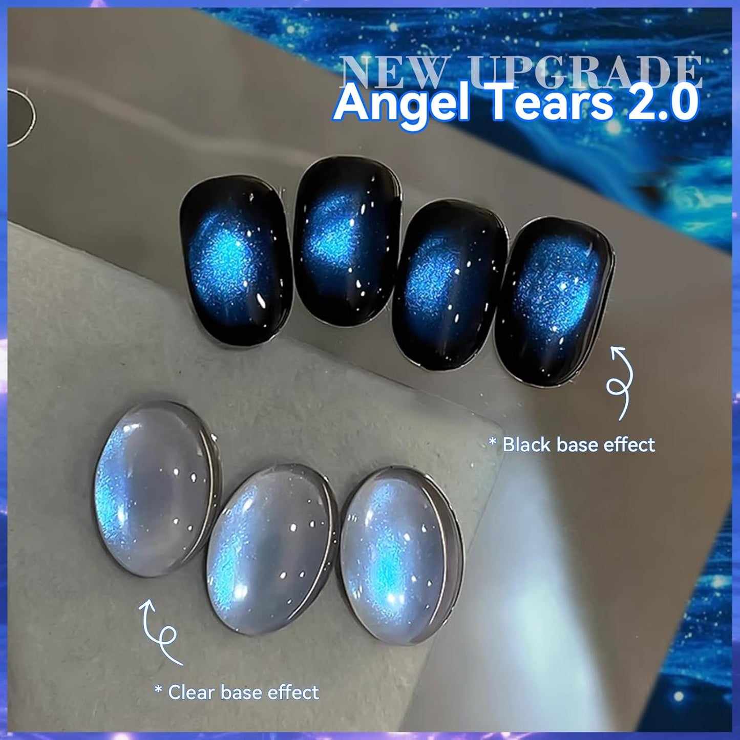 BORN PRETTY Cat Magnetic Eye Gel Nail Polish,Blue Tears Magnetic Gel Polish Passion Fruit Cat Magnetic Eye Gel Manicure Nail Art DIY 15ml
