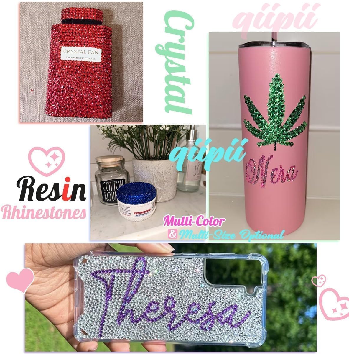 16000PCS Metallic Silver Resin Rhinestones for Crafting 3mm 4mm 5mm Flatback Stones No-Hotfix Mine Silver Diamonds Crystals Gems Charms for Nails Face Eyes Makeup Tumblers Bottles Crafts Clothes Shoes