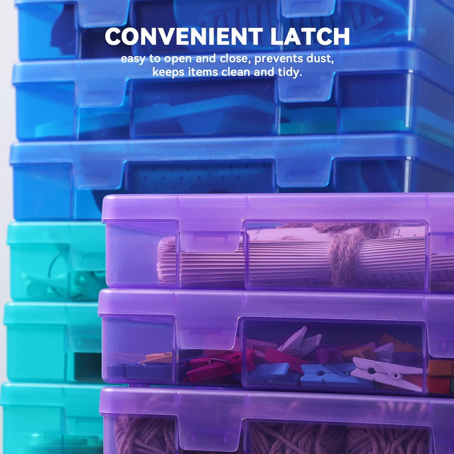 9 Pack Plastic Storage Containers Color Arts & Crafts Storage Boxes & Organizers Stackable Containers With Lids For Organizin (Set 4)