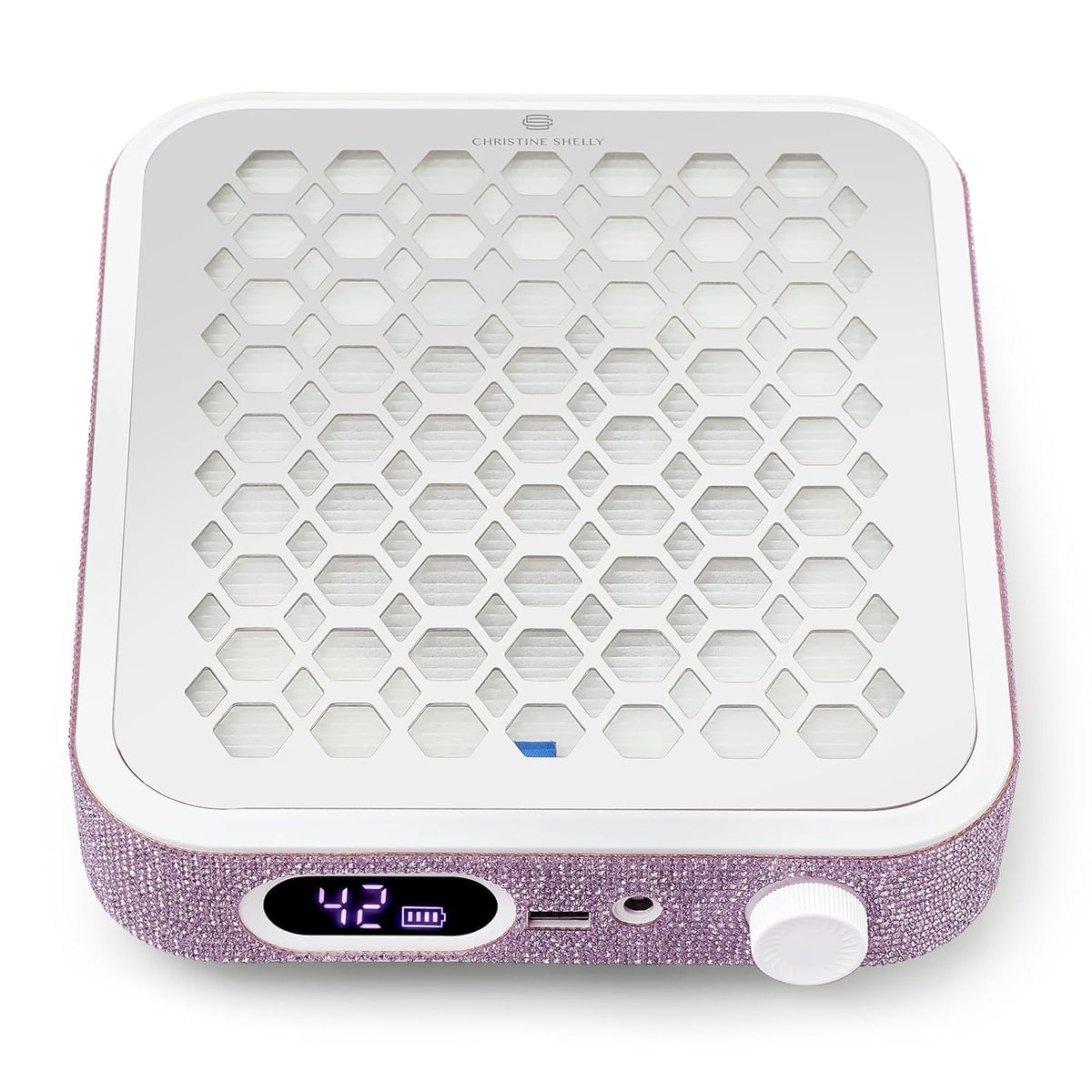 Nail Dust Collector, Rechargeable Dust Collector Nail Tech, Powerful Vacuum Fan Vent Dust Collector Extractor Dust Suction Machine for Acrylic Nails Polishing, Nail Salon&Home,Purple