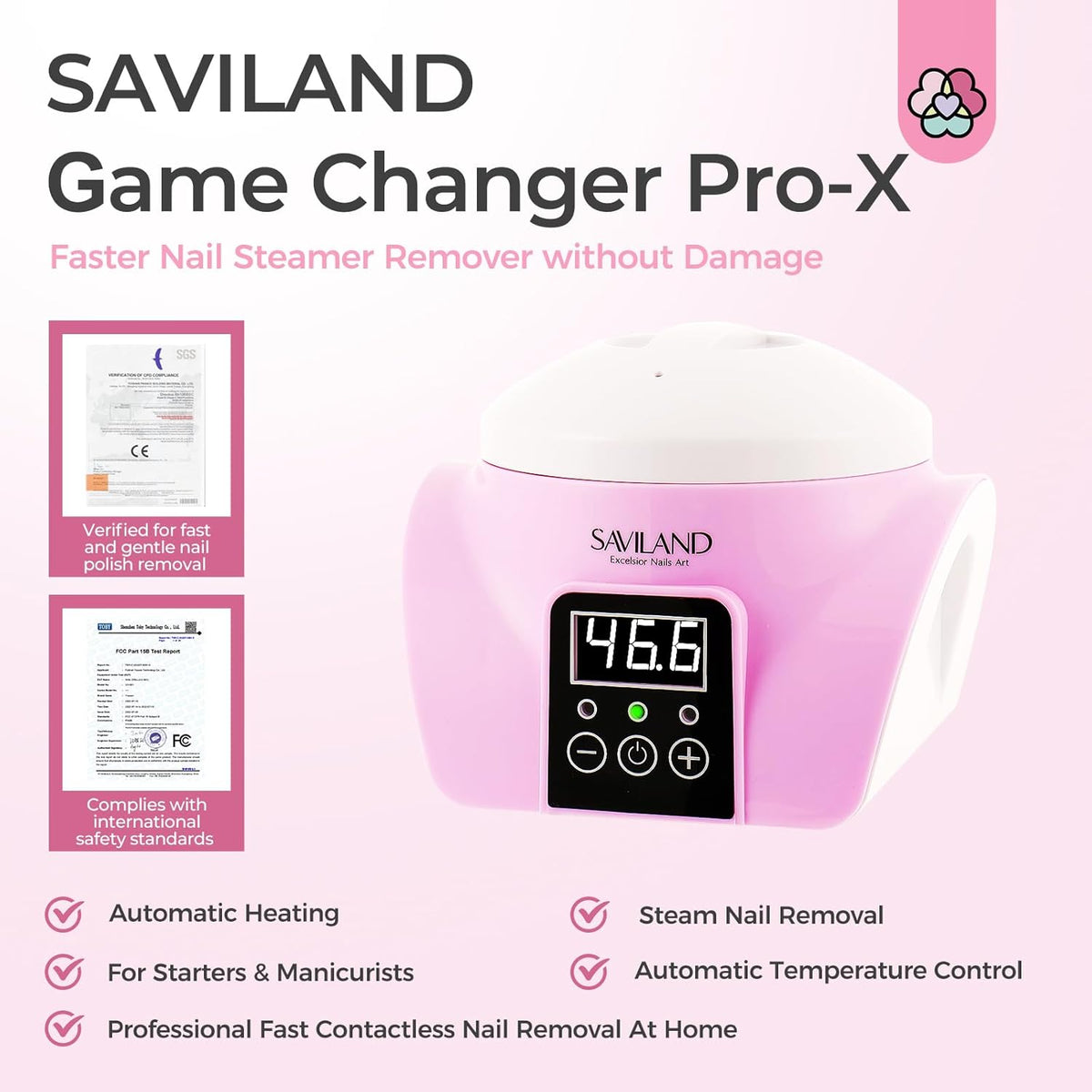 SAVILAND Nail Polish Remover Machine: Nail Soaking Bowl Fast Steam Gel Nail Polish Remover Machine Portable Nail Steamer Steam Off Gel Polish Remover Remover Home Salon