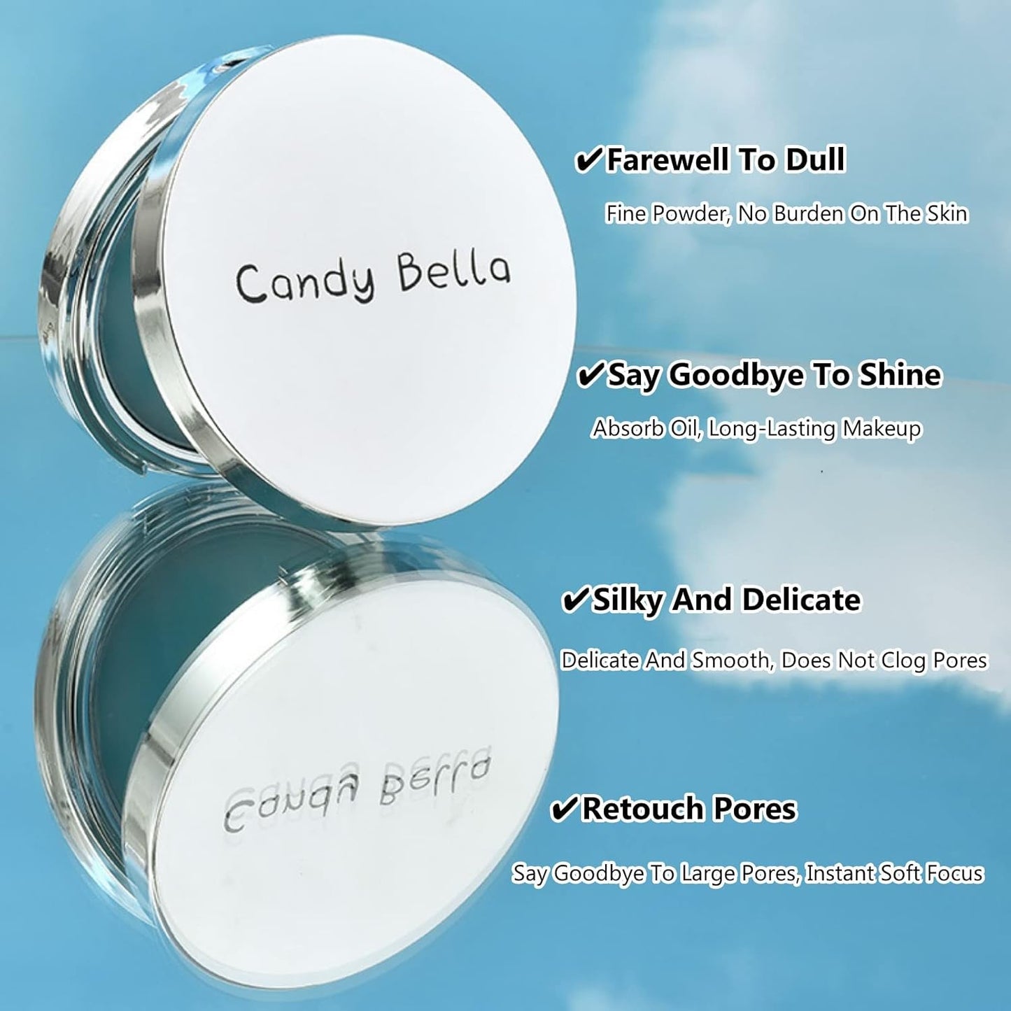 Oil Control Face Pressed Powder, Jelly Pressed Powder Face Makeup Setting Powder, Powder Free Delicate and Skin-friendly, Flawless Matte Long Lasting Finishing Lightweight Waterproof Face Cosmetics
