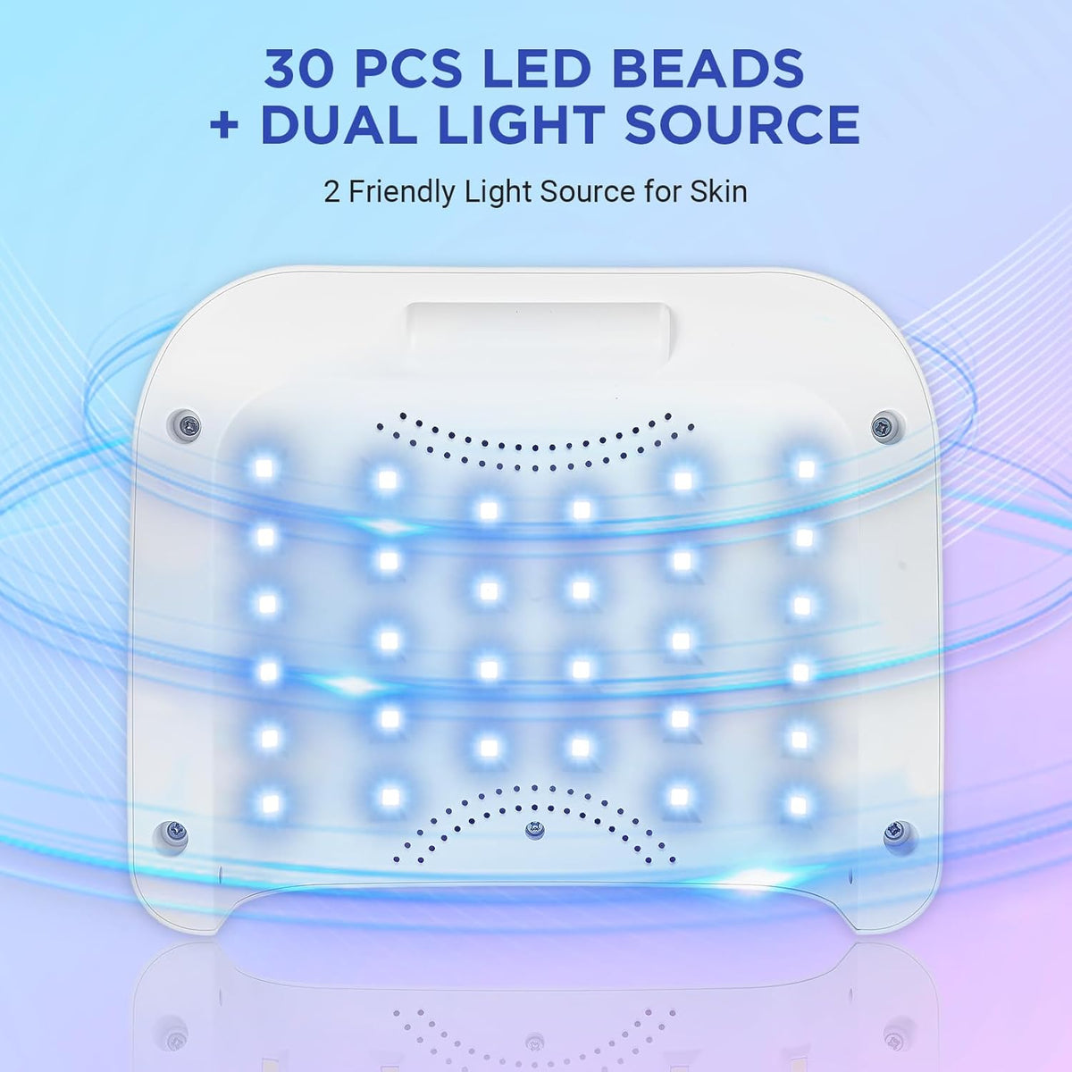 Cordless Nail Lamp, Rechargeable UV Nail Lamp for Gel Nails, LED Nail Lamp with 4 Timer Modes, Gel Nail Light Decorate with Sparkling Nail Rhinestones Diamond (Sparkly Diamond and White)