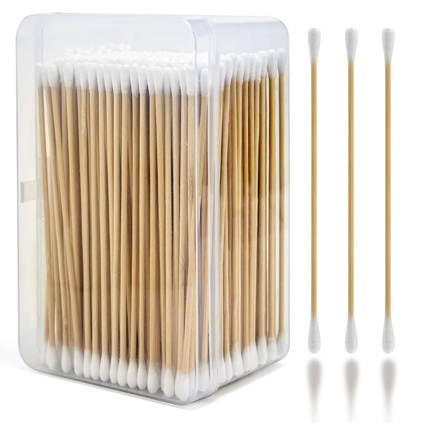 PINGMIC 400 (800 Tips) 6-Inch Gun Cleaning Swabs with Storage Box - Lint-Free Cotton Swabs for Gun Cleaning, Makeup & Electronics