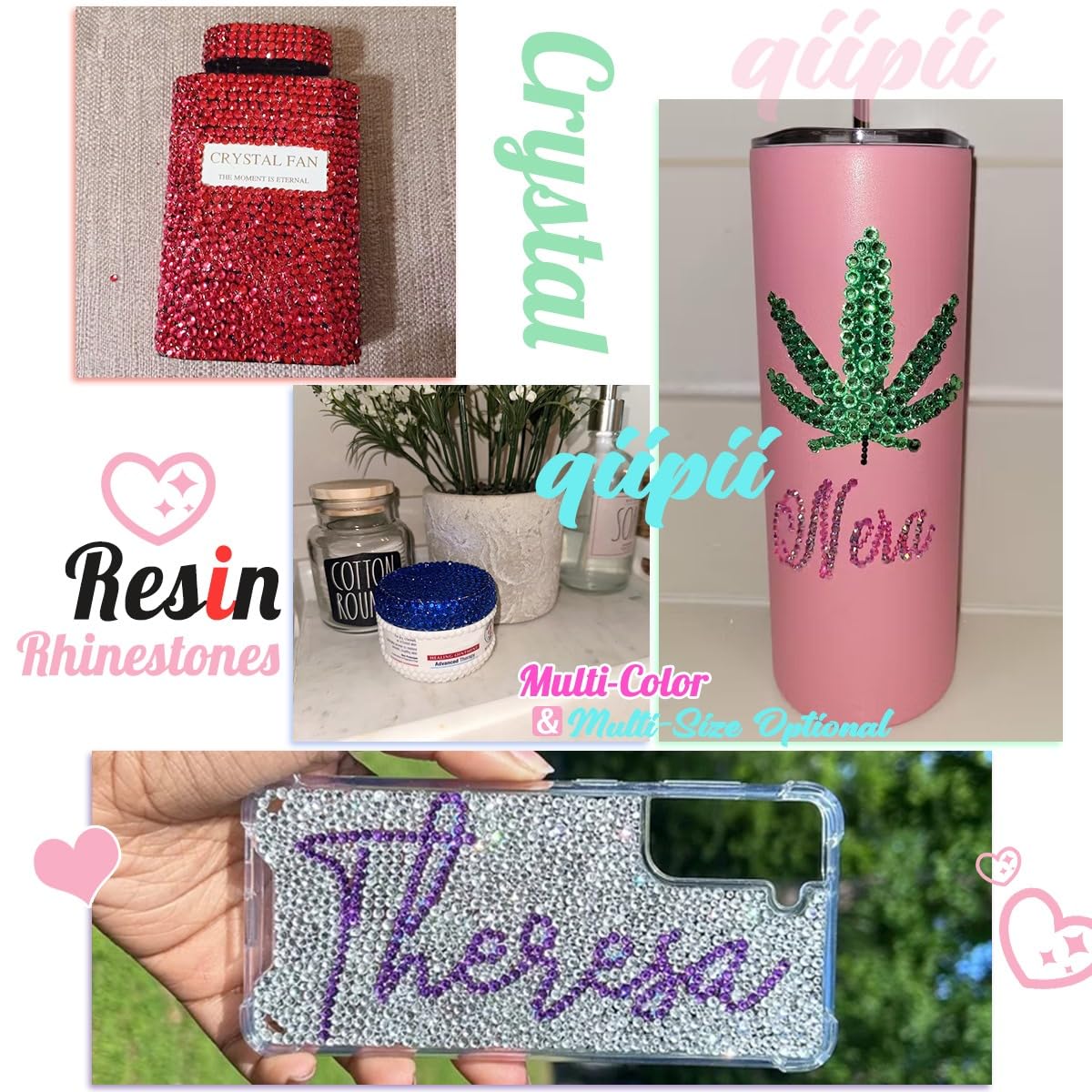 Orange Yellow Crystal Resin Rhinestones for Crafting Light Orange Flatback Stones 3mm 4mm 5mm No-Hotfix Diamonds Crystals Gems Charms Supplies for Nails Face Eyes Makeup Tumblers Crafts Clothes