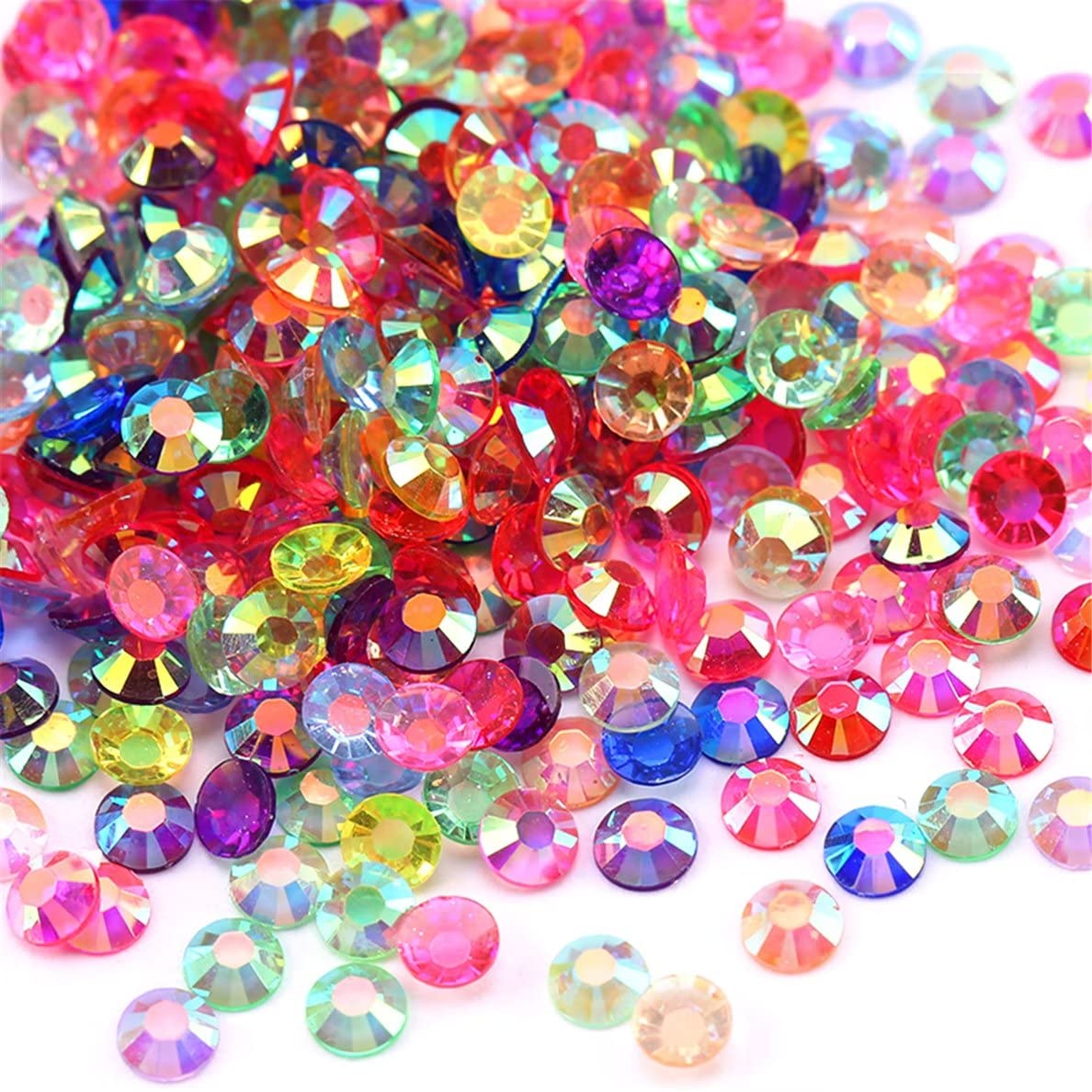 4500 Pcs SS12 3mm AB Flatback Rhinestones for Nails Art Crafts Transparent Glitter Round Gems Crystals DIY Clothes Shoes(Clear Light Rose Red AB)