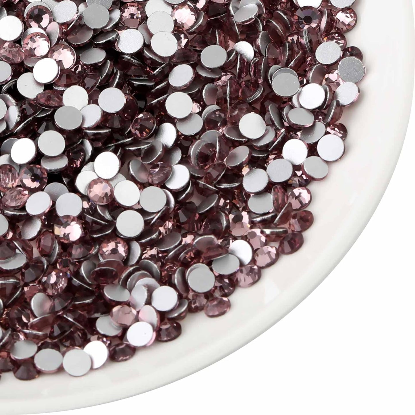 beadsland Flat Back Crystal Rhinestones Round Gems for Nail Art and Craft Glue Fix,Light Purple (1.9-2.0mm) SS6/1440pcs