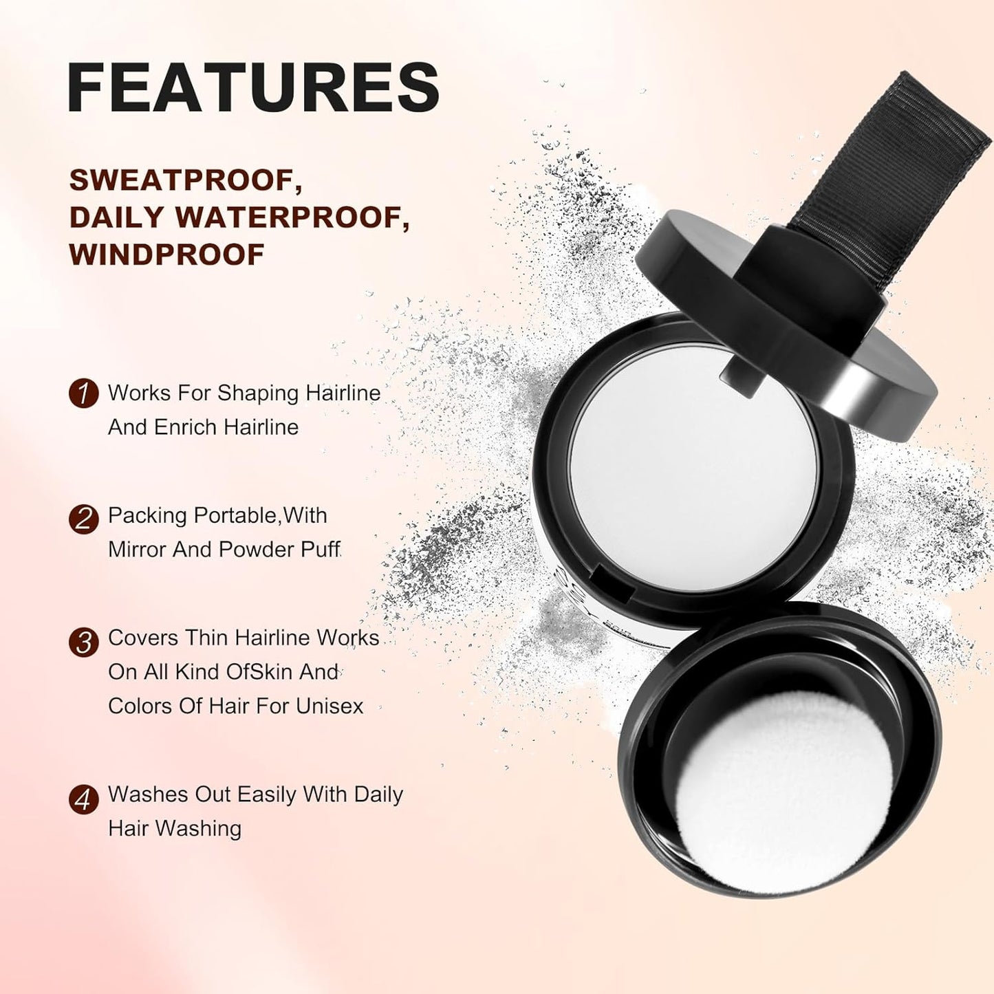 Root Touch Up Hair Color,Instantly Root Cover Up Hairline Shadow Powder,Thinning Hair for Women Eyebrows, Gray Hair Coverage Touch Up Hair Powder For Men Beard Line,Bald Spots (White)