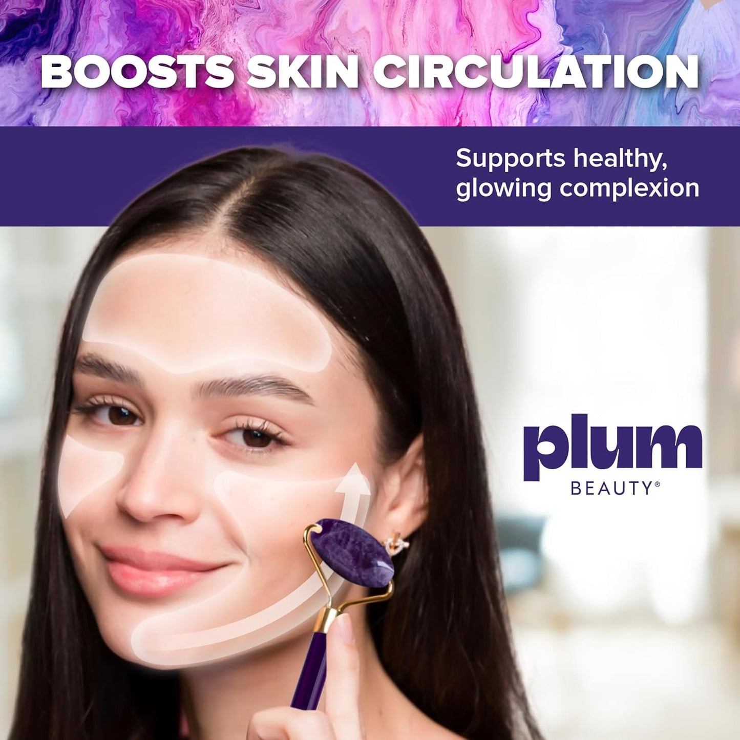 Amethyst Face Roller - Gua Sha Facial Tools, Jade Rollers for Face, Eye and Neck, Skin Care Kit for Men Women, Facial Massager for Wrinkles and Lifting, Self Care, Eye Rollers for Aging Skin