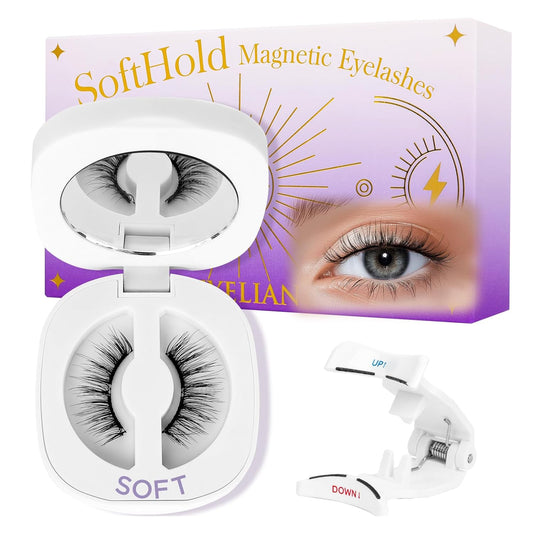 BEYELIAN Magnetic Eyelashes with Applicator Kit, Reusable Natural Look False Lashes, No Glue Needed Soft Magnetic Lashes for Eye Magnetic-100(Lightweight & Comfortable)