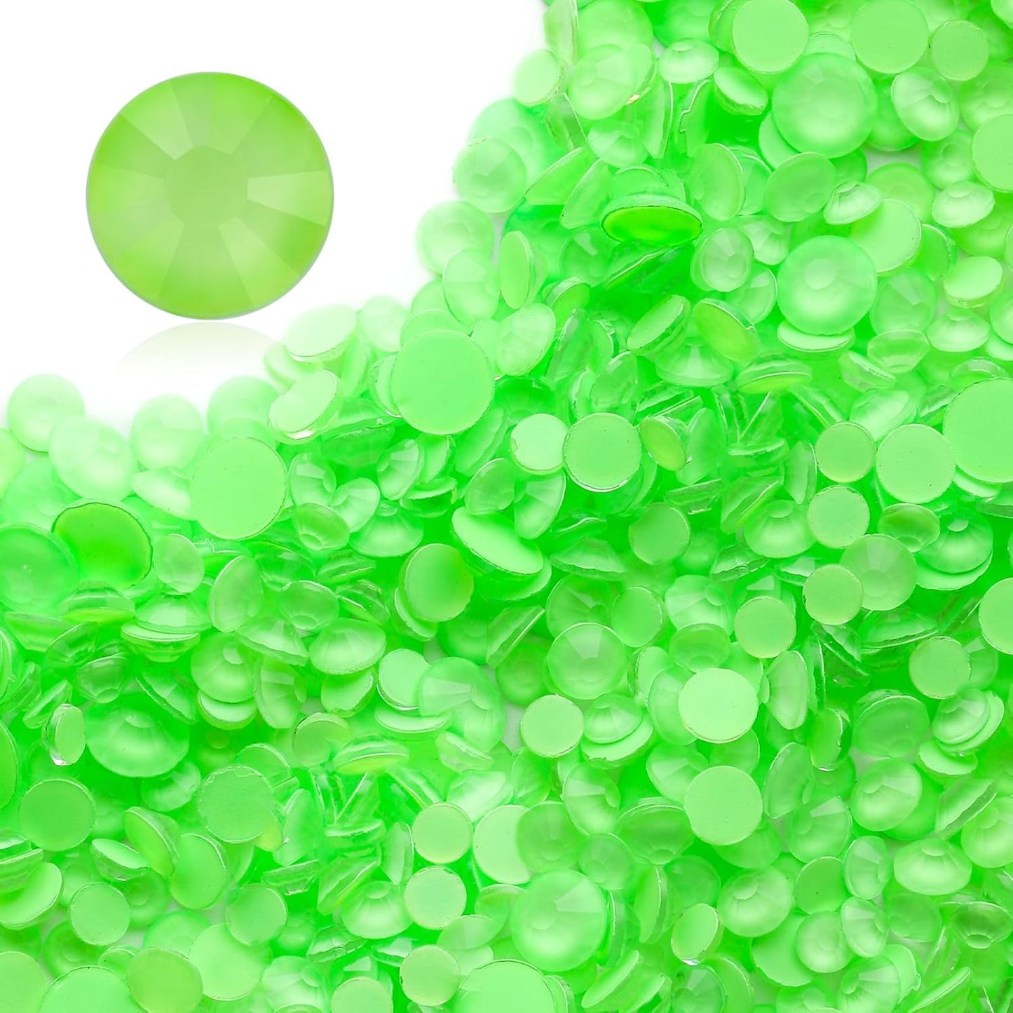 Mocha Lt.Green Flatback Rhinestones, Glass Rhinestones for Nail Art and Craft, Glue Fix, Loose Crystal Gemstones(Mocha Lt.Green, SS8, 1440pcs, 2.3-2.5mm)