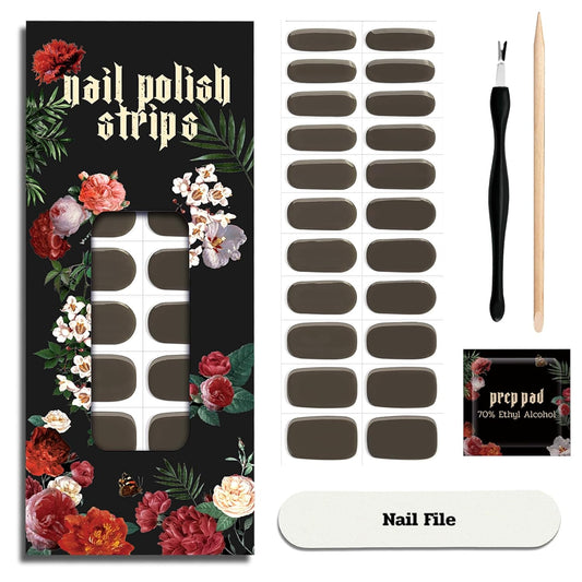 Nail Polish Strips - 22 Pcs Salon Quality Gel Nail Stickers - Long Lasting Wraps (Ethereal Pine Green)