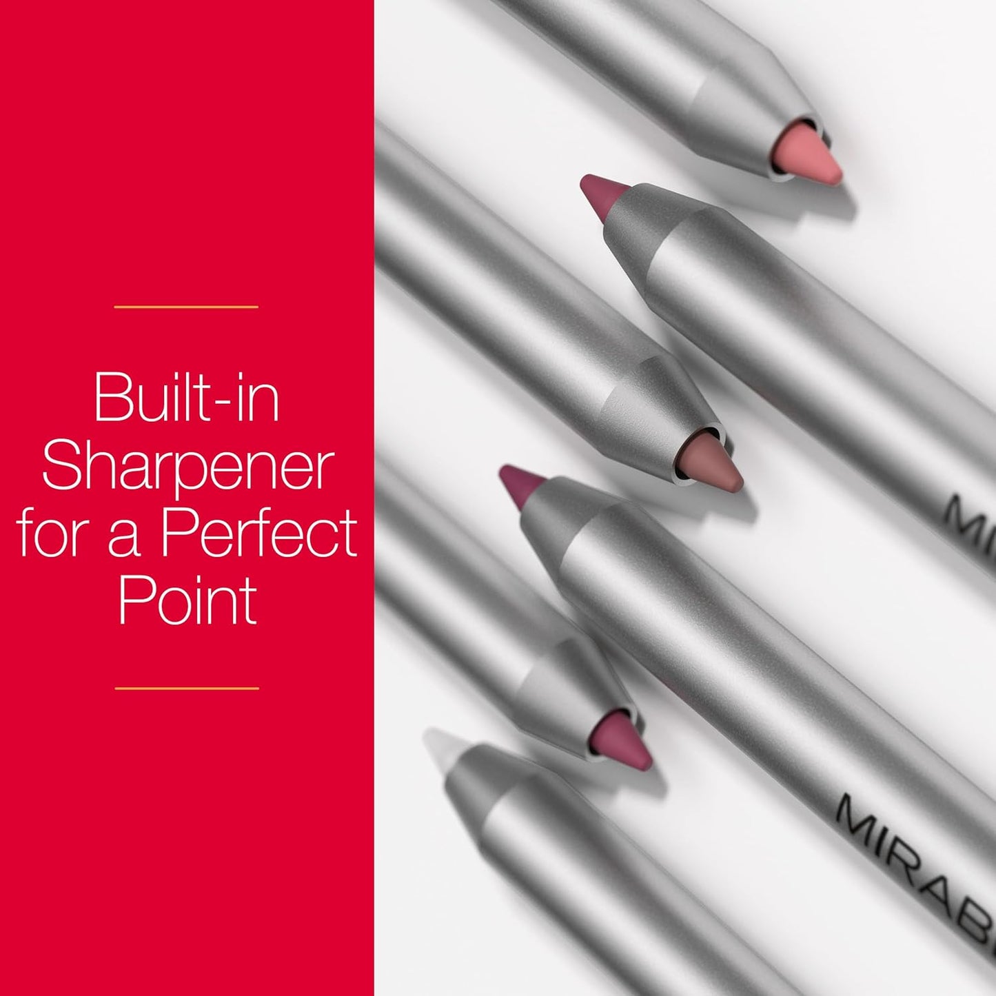 Mirabella Line & Define Lip Definer Lip Pencil, Smoothing & Moisturizing Retractable Lip Liner with Long-Lasting & Ultra-Creamy Formula, Antioxidants Vitamin C & E, & Built-In Sharpener - Bratty