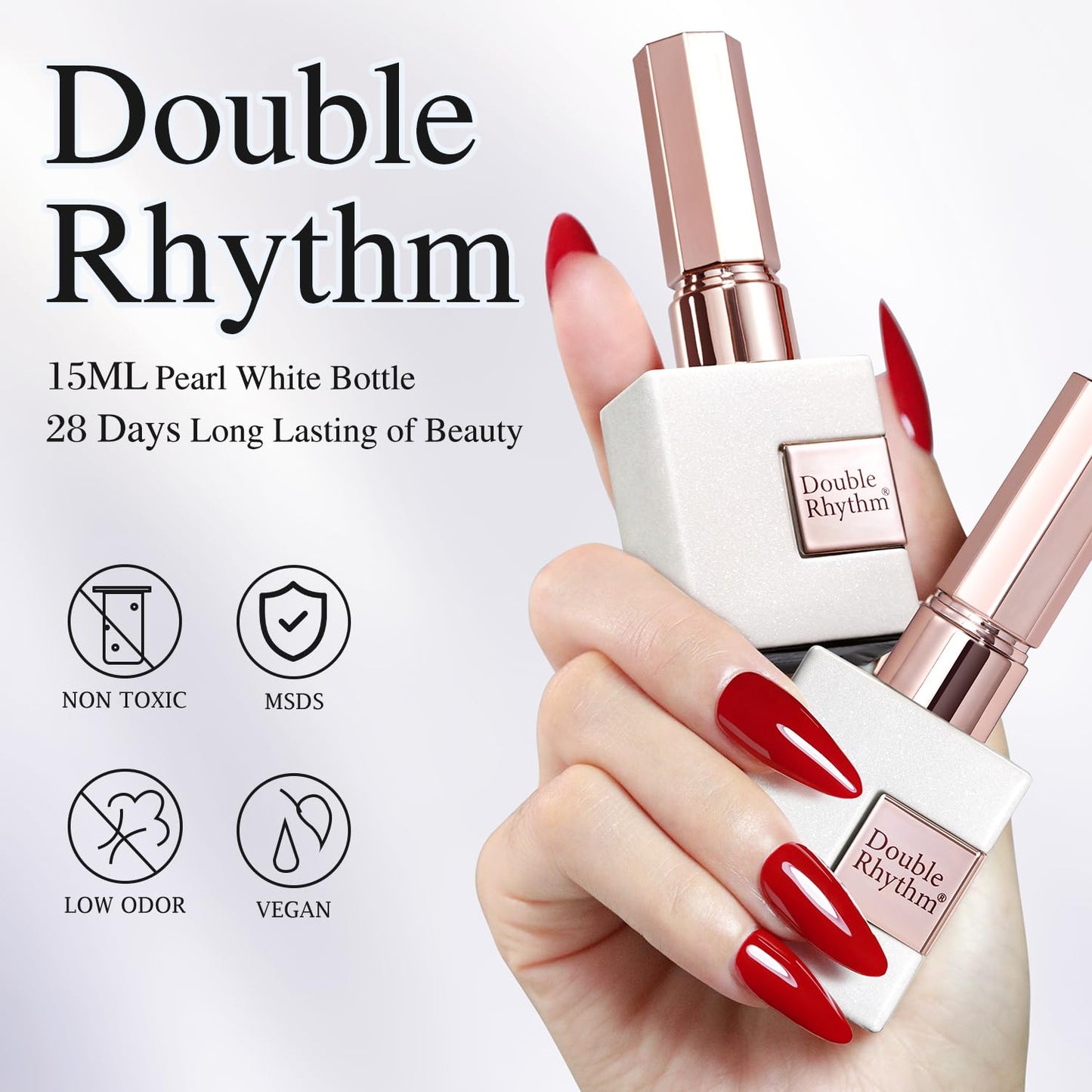 Double Rhythm 15ML Glitter Gel Polish Shimmer Reflective Holographic Color Magnetic for Nail Art Salon DIY at Home (B1139)