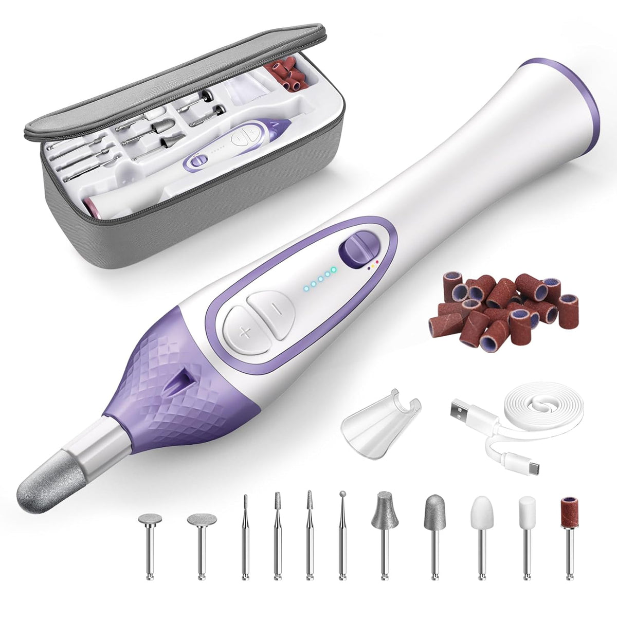 ISTON 36-Piece Professional Manicure Pedicure Kit,Electric Nail File Set with 11pcs Nail Drill Bits,Cordless Electric Nail Drill Machine,Nail Grinder for Thick Toenail, Pedicure Tools for Feet Hand