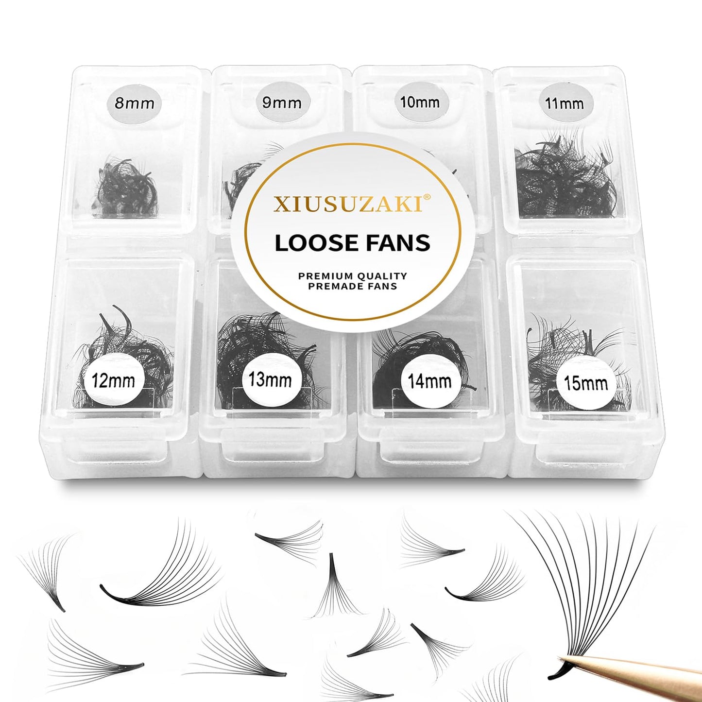 Premade Fans Eyelash Extensions 600 Fans 20D Volume Lash Extensions 0.05 Thickness Soft Fluffy Black False Eyelash