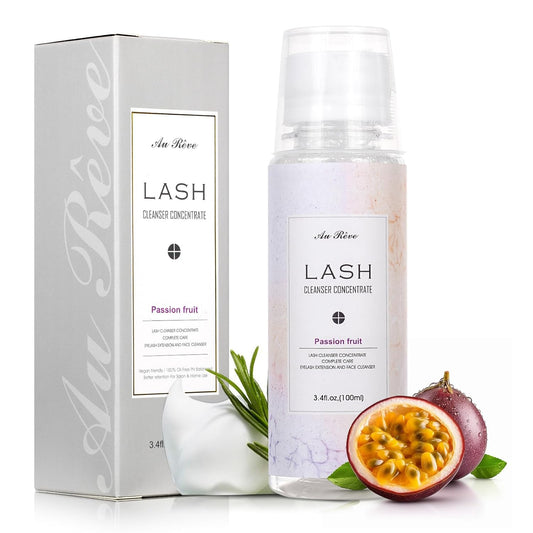 Lash Shampoo Concentrate 100ml Lash Extension Cleanser Oil-Free Eyelash Extension Shampoo with Salon Home Care -Makes 20 Bottles 60ml Eyelash Cleaner,Passion fruit