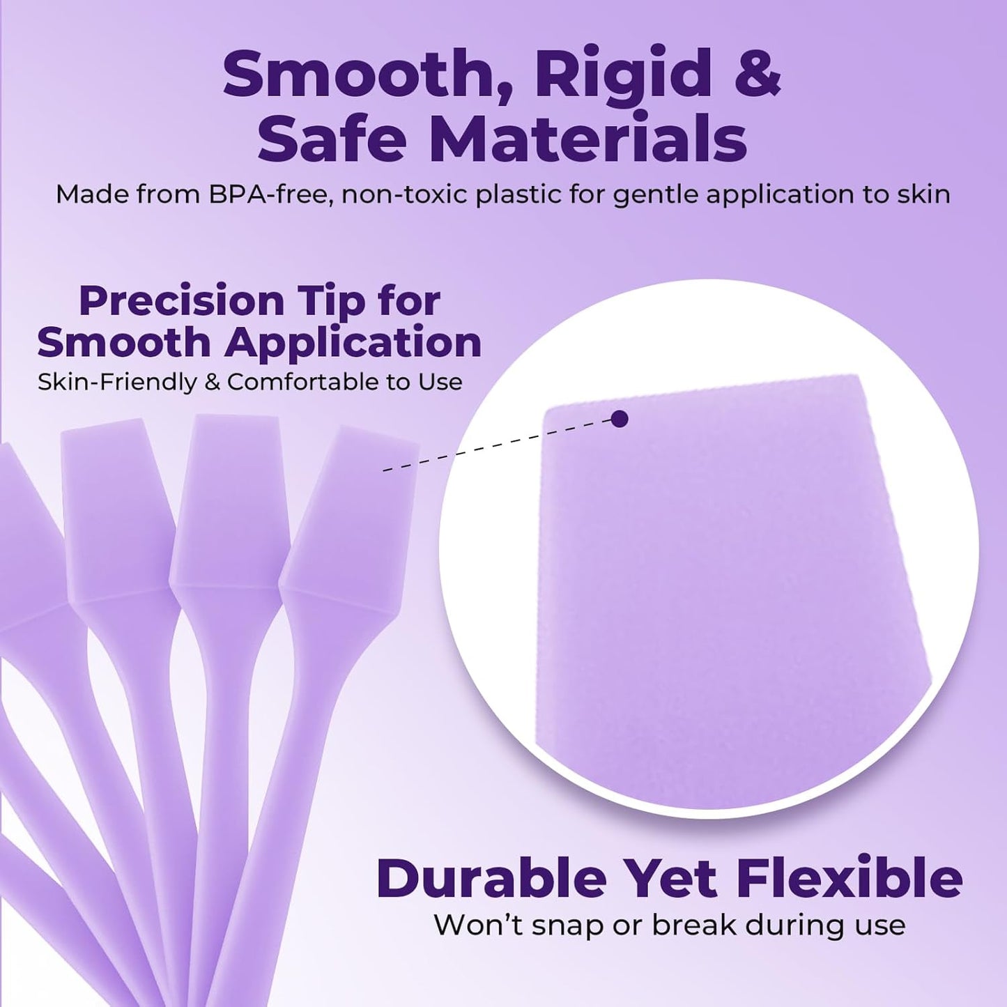 Mini Beauty Spatula (2.5", 500 Pack) - Small Beauty Spatulas for Creams, Cosmetics & Crafts | Moisturizer Applicator for Mixing, Cosmetic, Face Mask | Disposable Makeup Spoon | Purple