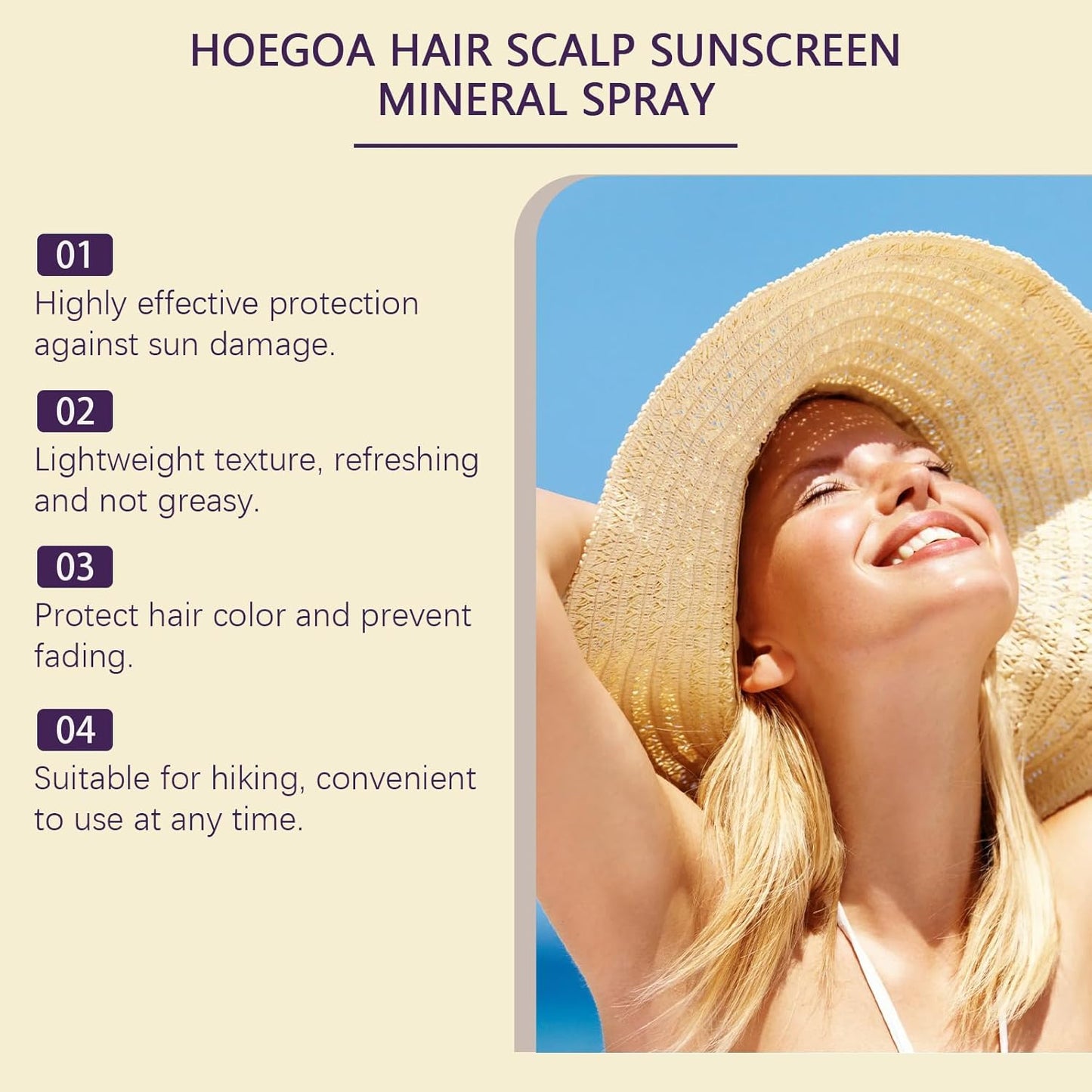 2 Pcs Hair and Scalp Sunscreen Spray SPF 30, Weightless Invisible Mist UV Protection Hair and Scalp Sunscreen Spray Non Greasy.