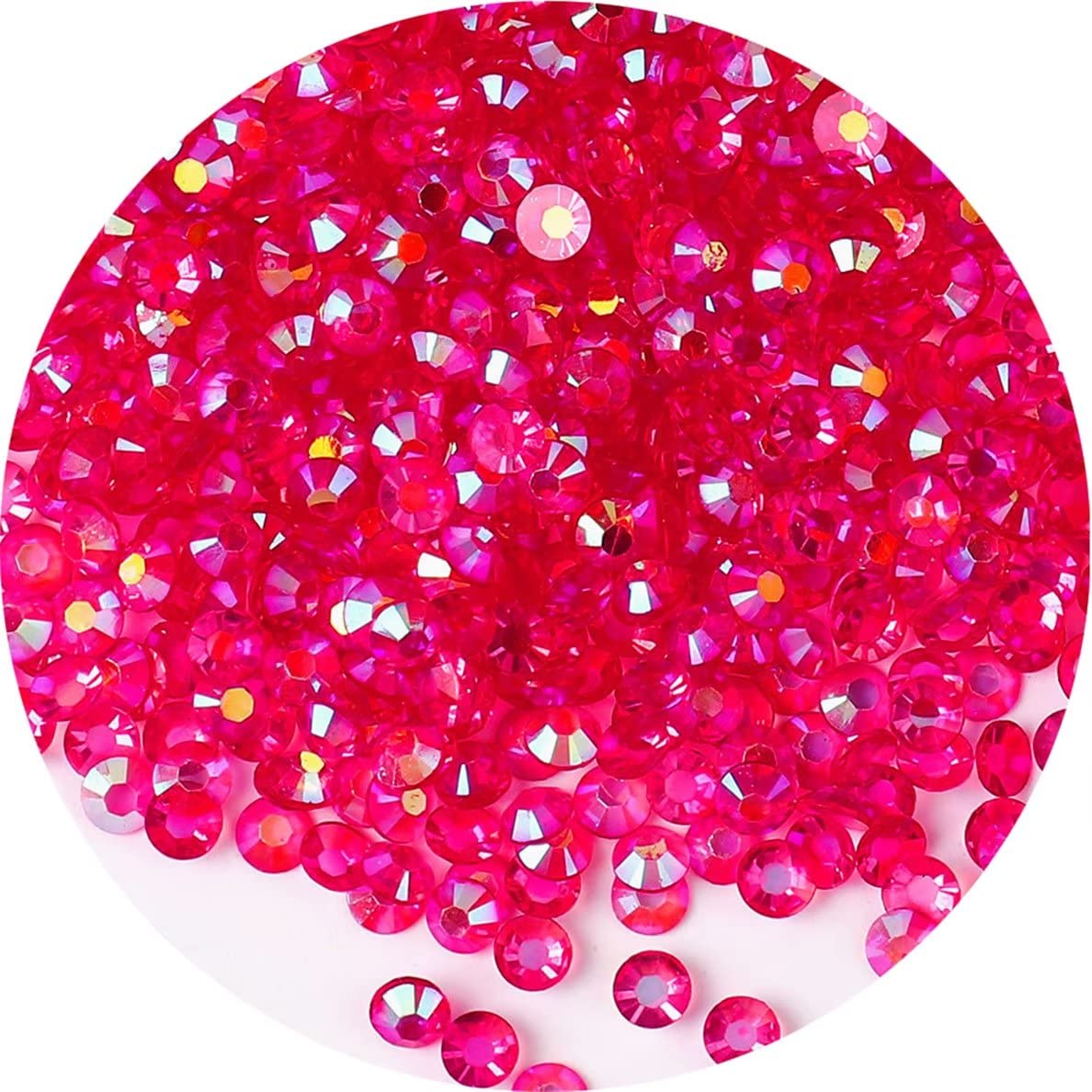 720 Pcs SS30 6mm AB Flatback Rhinestones for Nails Art Crafts Transparent Glitter Round Gems Crystals DIY Clothes Shoes(Clear Dark Rose Red AB)