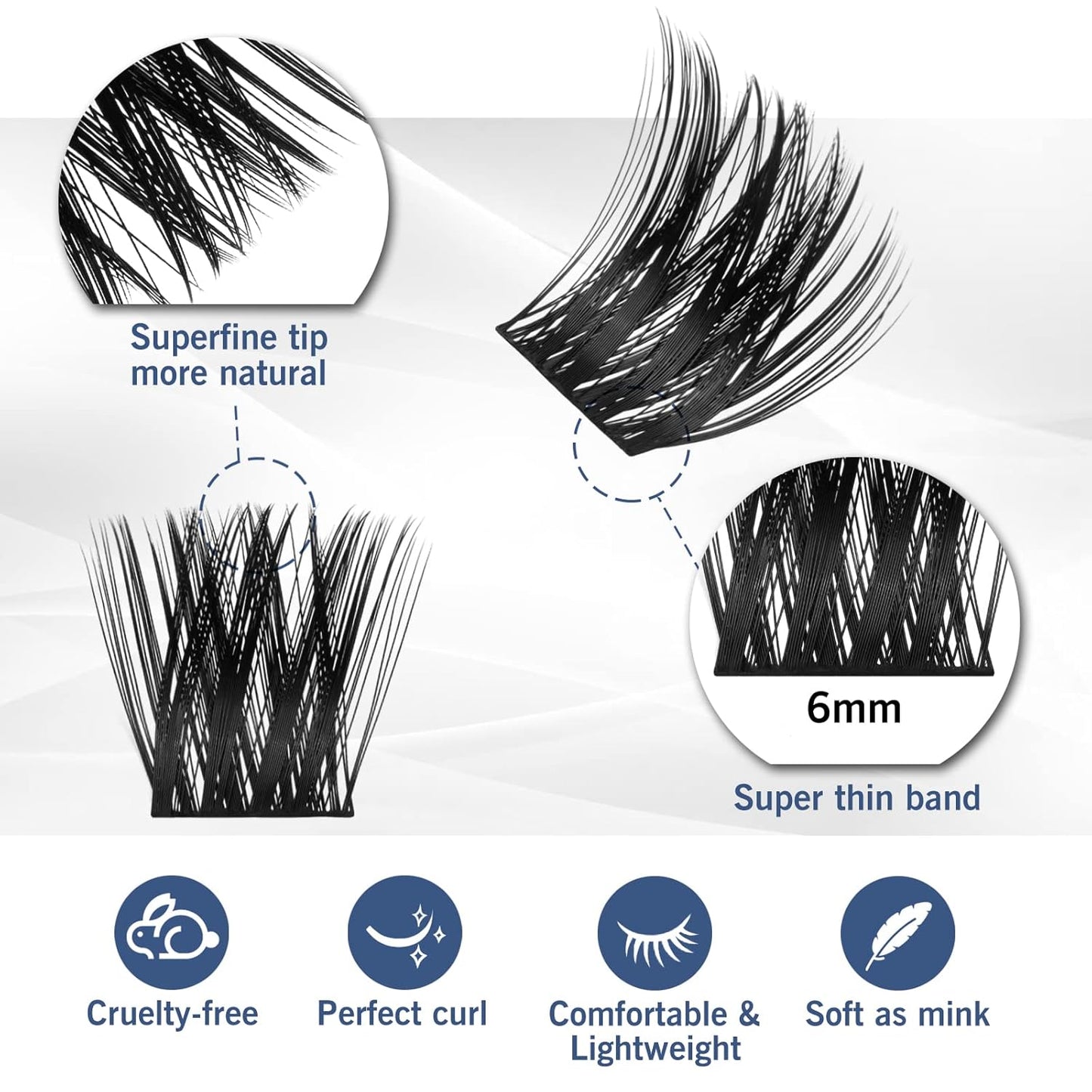 Lash Clusters 80 Clusters DIY Eyelash Extension Volume Lightweight Comfortable Handmade Reusable Individual Lashes False Eyelashes DIY at Home (Volume-14mm)
