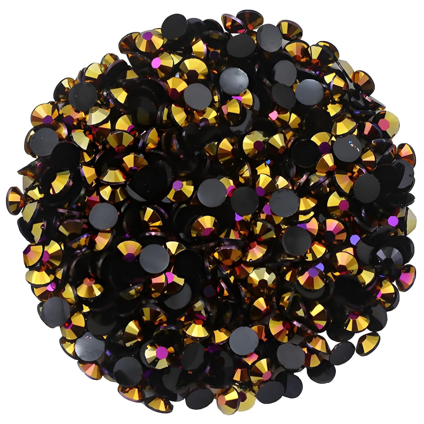 1440 Pcs SS20 5mm Flatback Rhinestones for Nails Art Crafts Glitter Round Shine Gems AB Crystals DIY Clothes Shoes （Black-Bottom RoseRed AB）