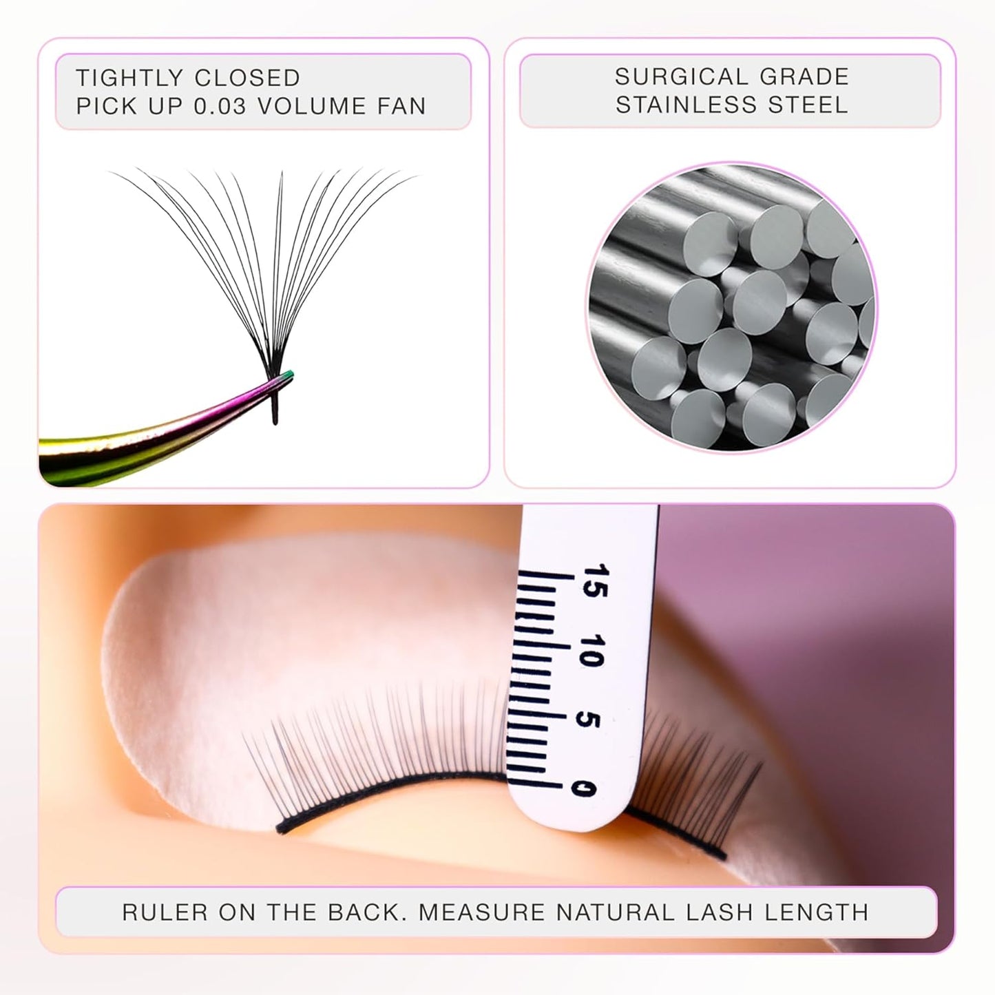 Curacoro Lash Tweezer - Professional & Precision Fiber Tip Grip Lash Tweezers for Eyelash Extensions, Multi Shapes & Purposes Tweezers for Volume, Isolation & Classic Lashes (Galaxy, All The Fluff)