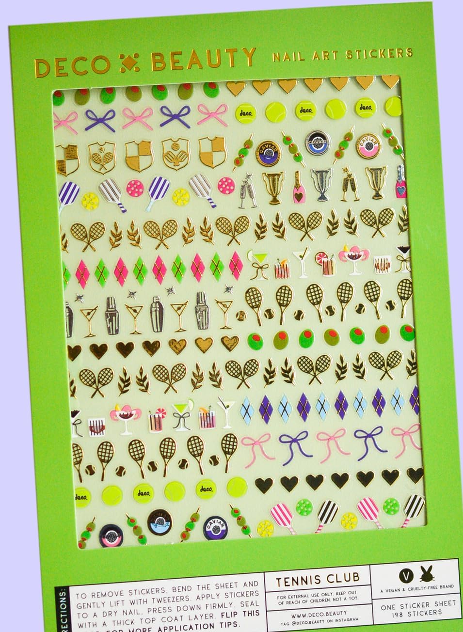 Tennis Club Nail Stickers - Trendy, Long-Lasting Nail Art Decals – Easy DIY Application for Salon-Quality Manicures