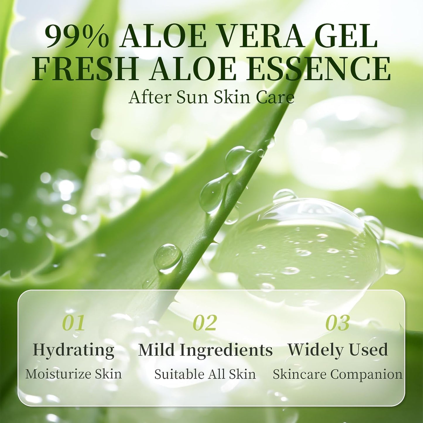 50 Pack Aloe Vera Gel for Face, Hair, Body, Skin, Sunburn Relief, 99% Pure Aloe Vera Gel for All Skin Types, Bulk Aloe Gel Travel Size for Soothing After Sun Skin Care Relief