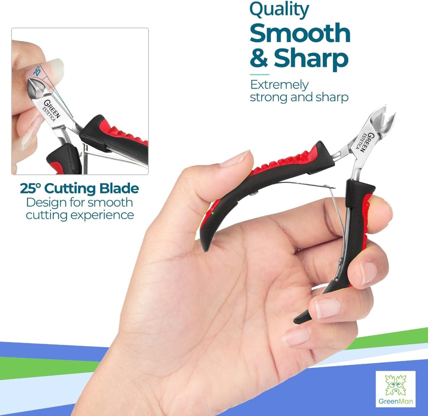 Premium Cuticle Trimmer Stainless Steel Nipper – Sharp Blades with Double Spring – Manicure Pedicure Tool for Home and Salon (Black/Red)
