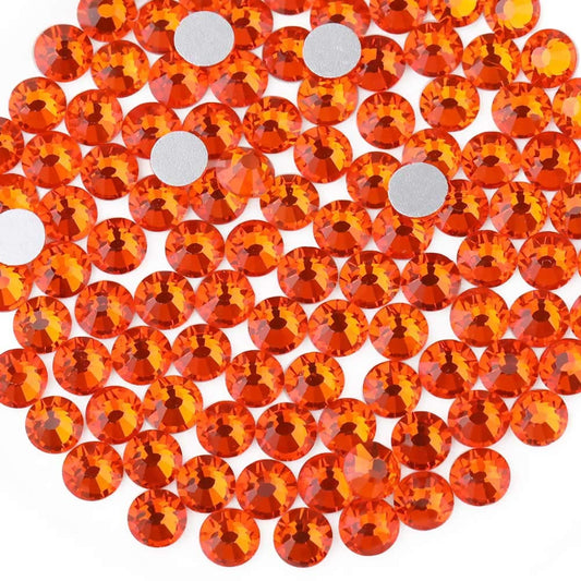 beadsland 1440 Piece Flat Back Crystal Rhinestones Round Gems,1.3mm-6.5mm, Orange(SS16(3.8-4.0mm))