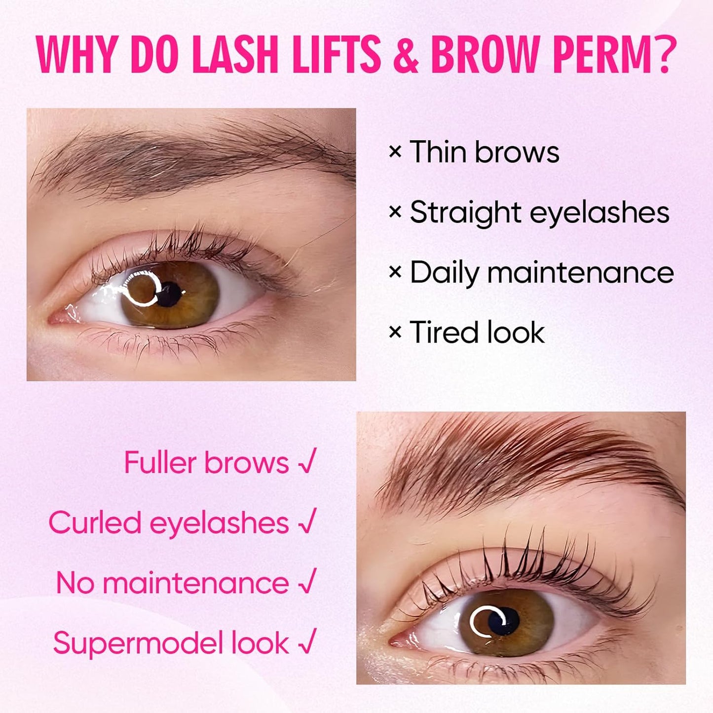 PERMANIA Lash Lift Kit, Lash Perm Kit, Fast Eyelash Lifting 5 Minutes DIY at Home with Strong Glue Disposable Sachet Lash Lifting Kit Last 6 Weeks (30pcs）