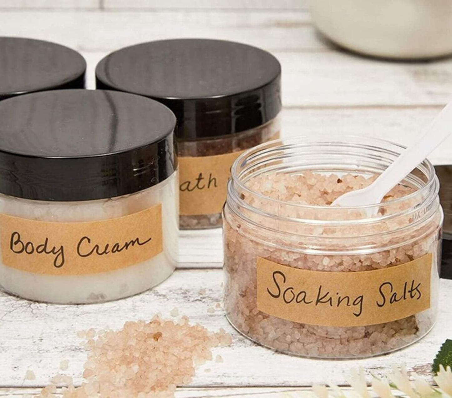 50 Pieces 4oz Plastic Jars with Lids Clear Round Cosmetic Container Empty Storage Jars for Makeup,Jewelry,Samples,Travel Storage