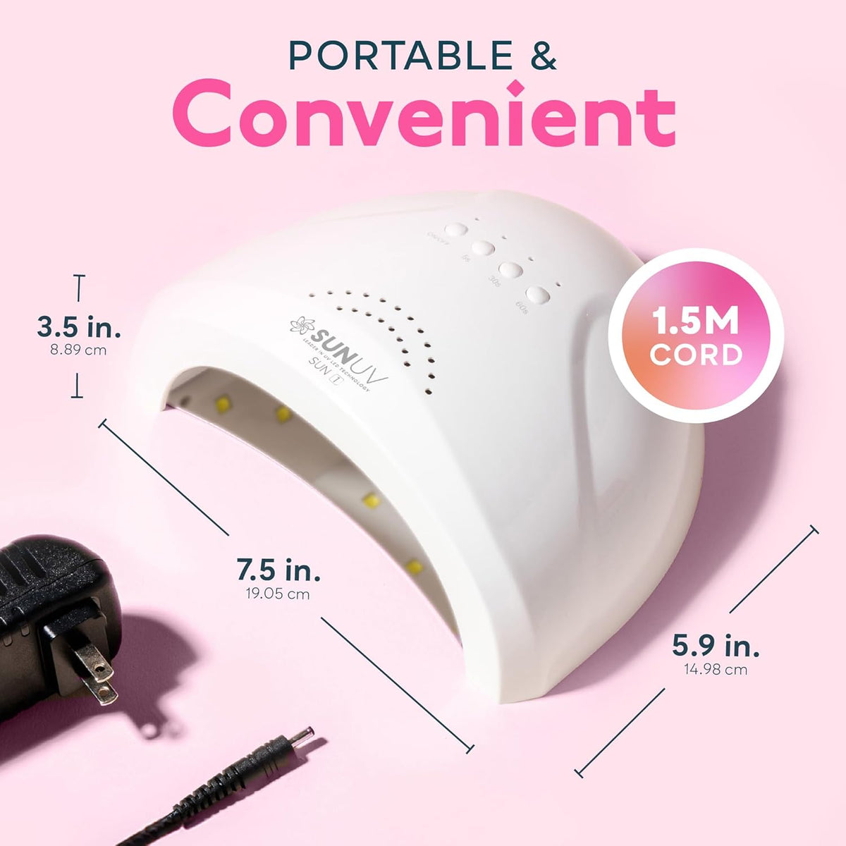 SUNUV UV LED Nail Lamp, Gel Light for Nail Polish UV Dryer with 3 Timers SUNone White