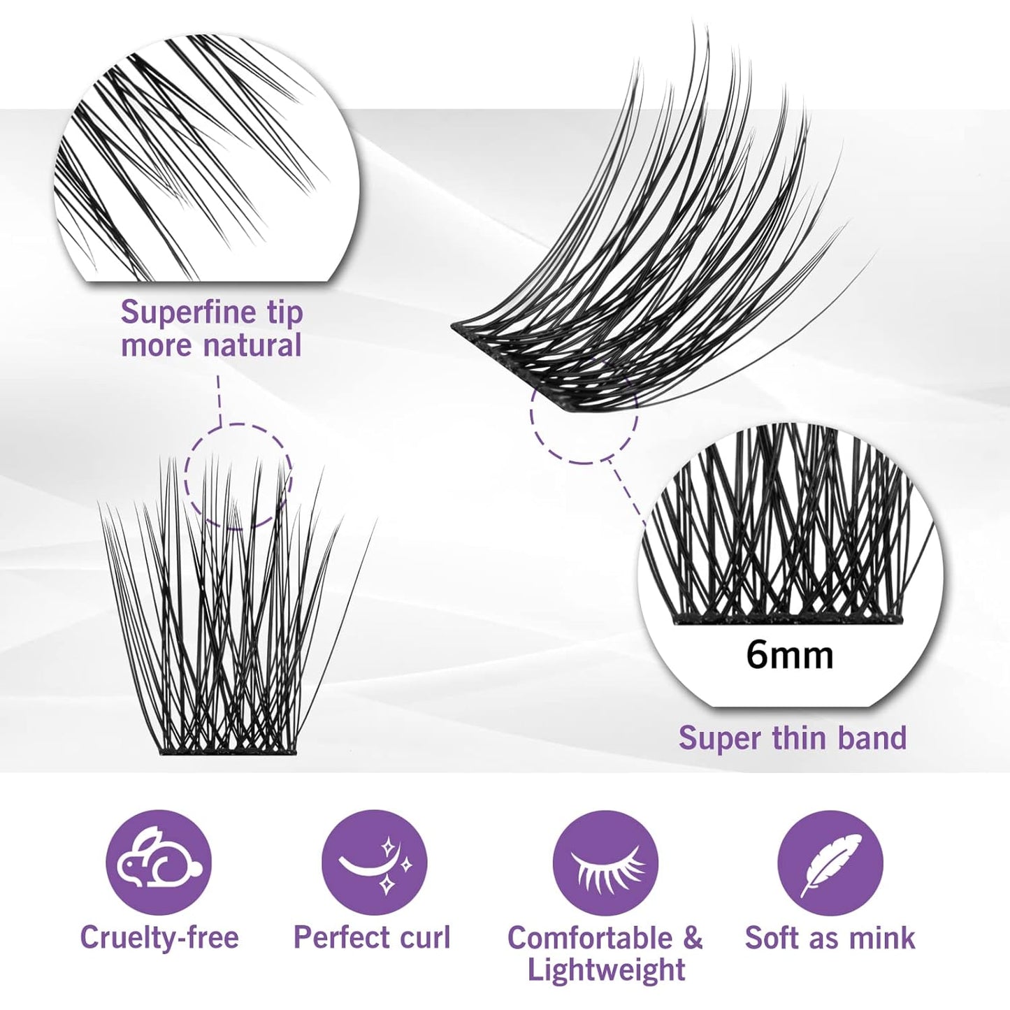 Lash Clusters 120 Clusters DIY Eyelash Extension Natural Look Lightweight Comfortable Handmade Reusable Individual Lashes False Eyelashes DIY at Home (Glamour-12mm)