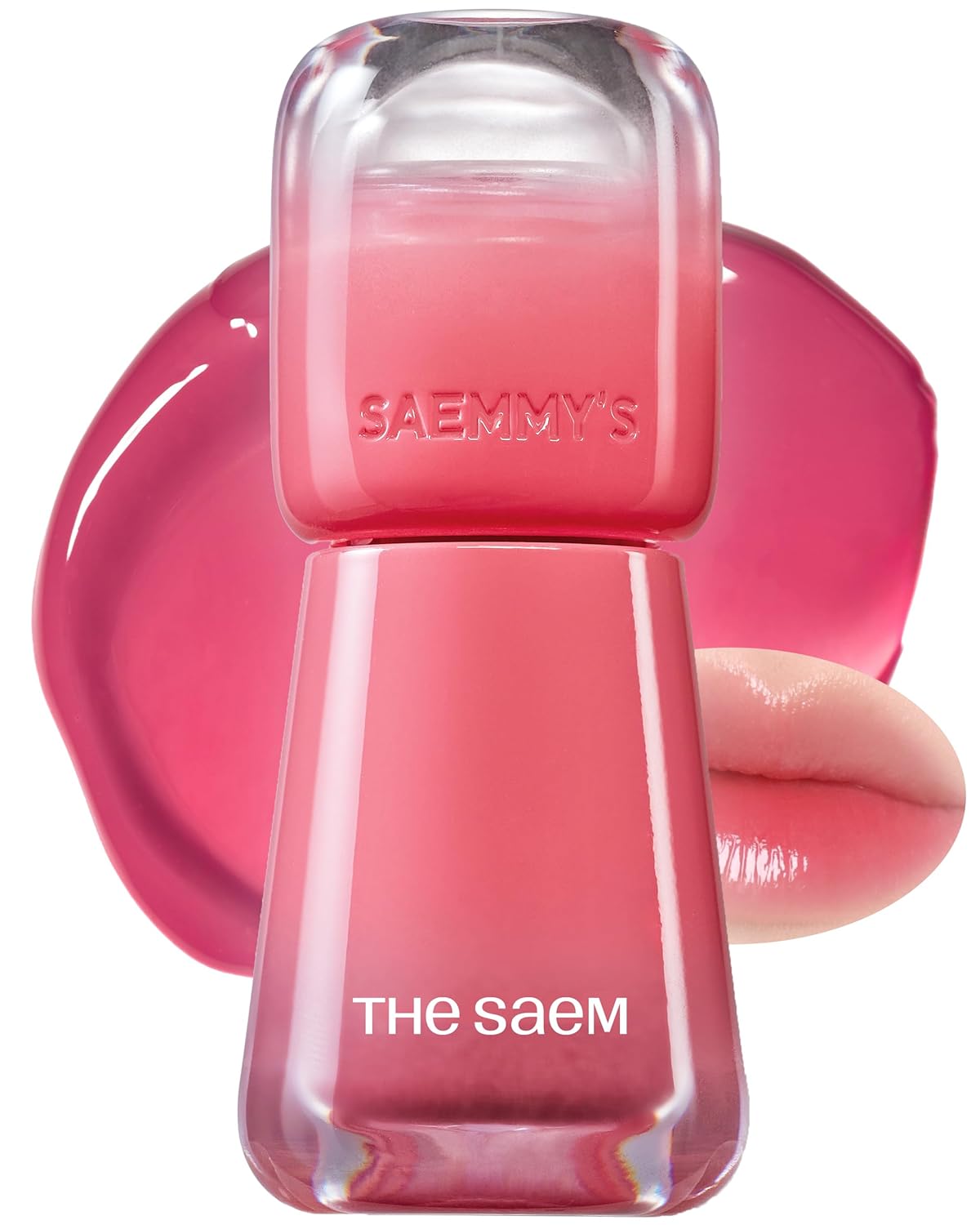 THESAEM Saemmy's Ade Shot Tint - Korean Lip Titnt, Water Gel Lip Stain with Plump Glowy Moisturizing Finish, Buildable Radiant Gloss, Long-Lasting Comfort, 0.1 fl.oz. (03 Lychee Chamomile)