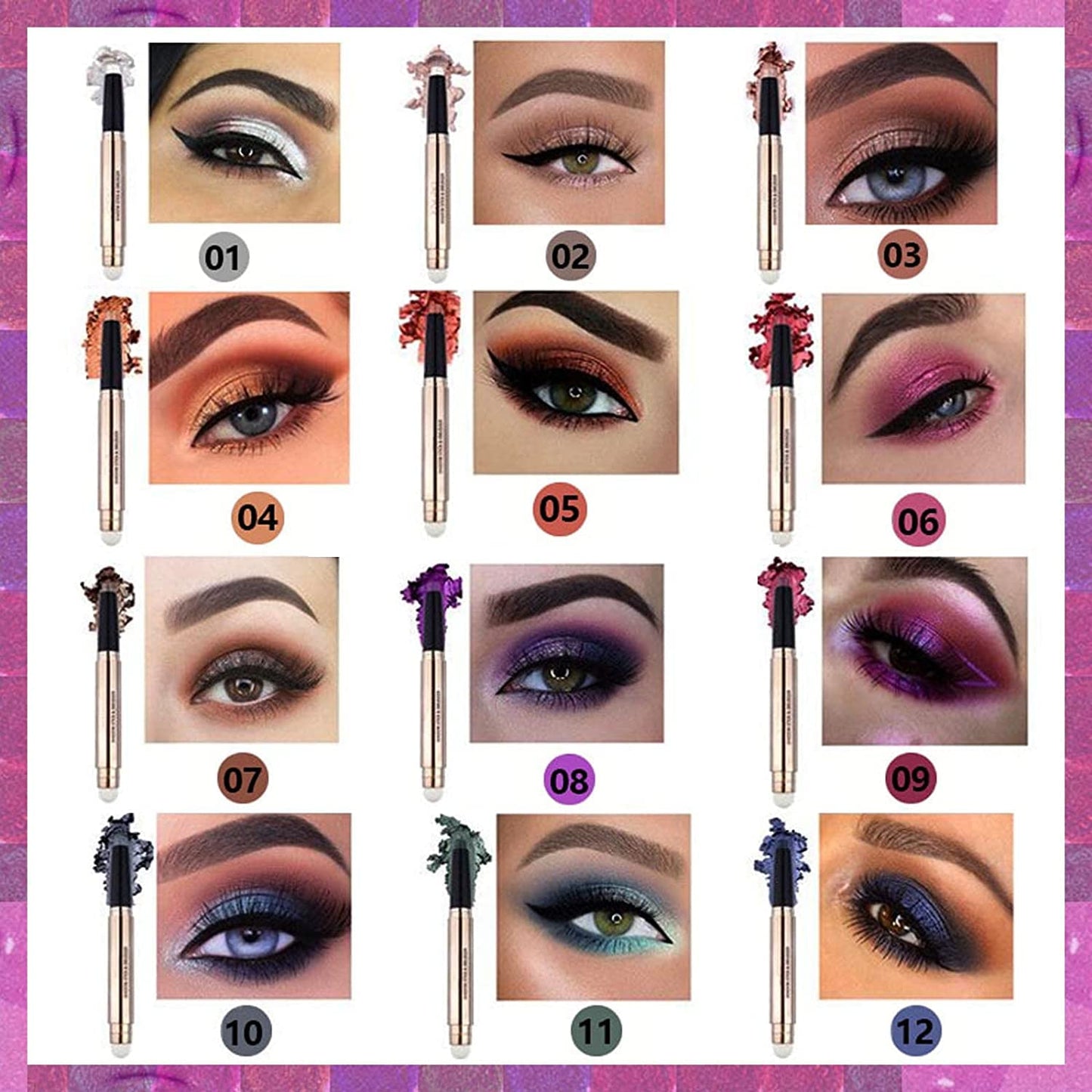 Red Cream Eyeshadow Stick, Shimmer Smooth Eyeshadow Pencil, Hypoallergenic Waterproof Long Lasting Eye Shadow Highlighter Stick, Create High-Impact, Multi-Dimensional Eyes Look