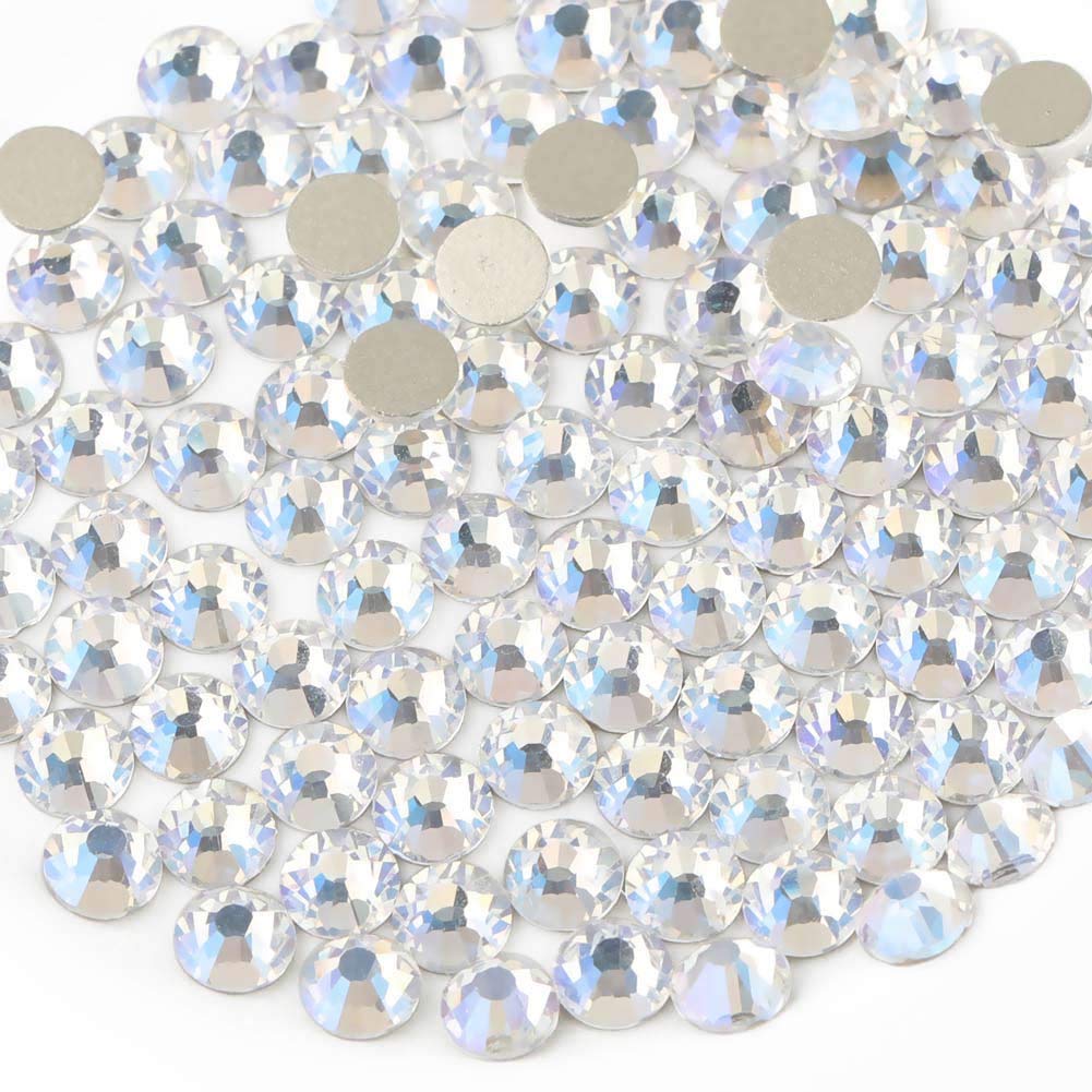 beadsland Flat Back Crystal Rhinestones Round Gems for Nail Art and Craft Glue Fix, Blue Moonlight (2.9-3.0mm) SS12/1440pcs