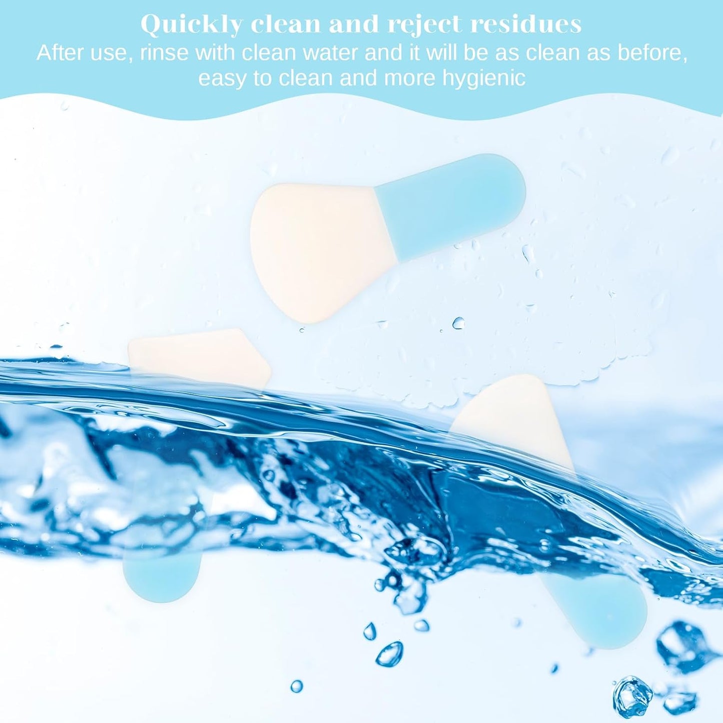 5 PCS Silicone Face Mask Applicator, Mini Makeup Spatula Portable Beauty Tools Set for Facial Mud, Cosmetic Mask, Facial Clay, Eye Cream, Body Lotion, Body Butter, Serum, Blue