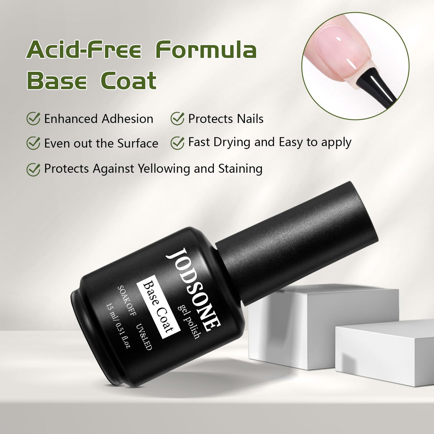 JODSONE Gel Nail Remover Quick Gel Nail Polish Remover and Base Coat Top Coat Simple Set is Suitable for Beginners to Try