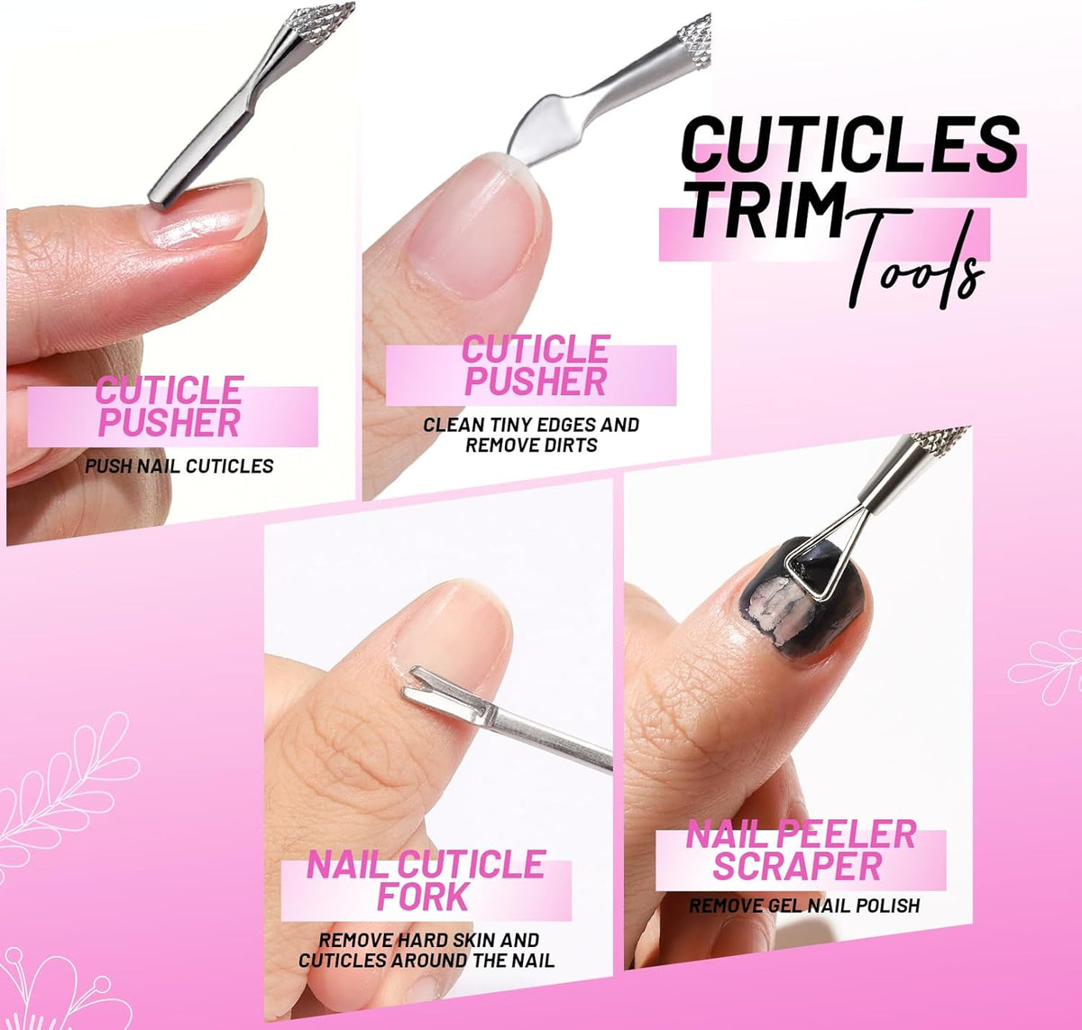 FANDAMEI Nail Buffers and Files, Nail Care Kit, Nail Cuticle Tools Set, Manicure Tools, Finger Nail File, Nail Buffer Block, Cuticle Nippers, Ingrown Toenail Tools