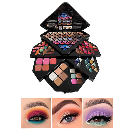 130 Color All In One Makeup Gift Set for Women Professional Makeup Kit Include 80 Eyeshadow, 20 Lipstick,15 Eyebrow Gel,5 Blusher,5 Contour & 5 Conclealer Makeup Palette Kit