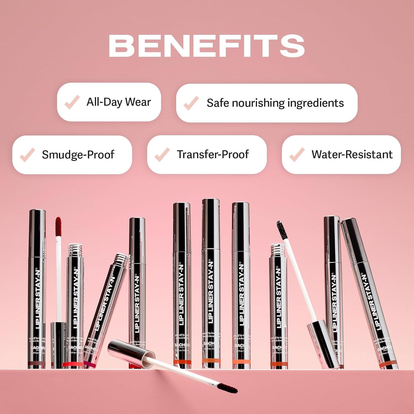 Sacheu Lip Liner Stay-N Peel Off Lip Stain — Long Lasting Matte Lip Tattoo Transfer Proof Lipstain Infused with Hyaluronic Acid & Vitamin E for All Skin Types — Vegan & Cruelty-Free, SINamon