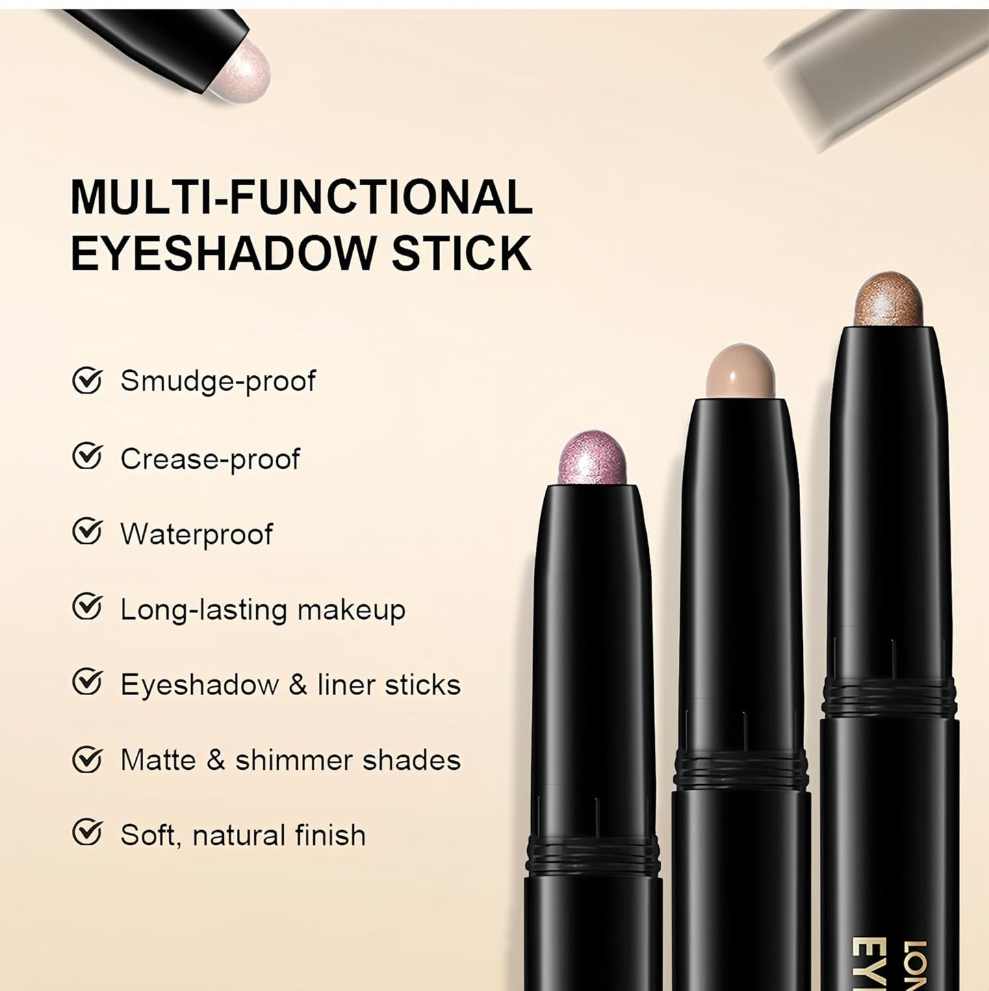 MAEPEOR 10 Colors Cream Eyeshadow Stick Silky Smooth Matte Shimmer Eyeshadow Pen Waterproof and Long Lasting Shadow Pencil for Girls and Women (Color 07)