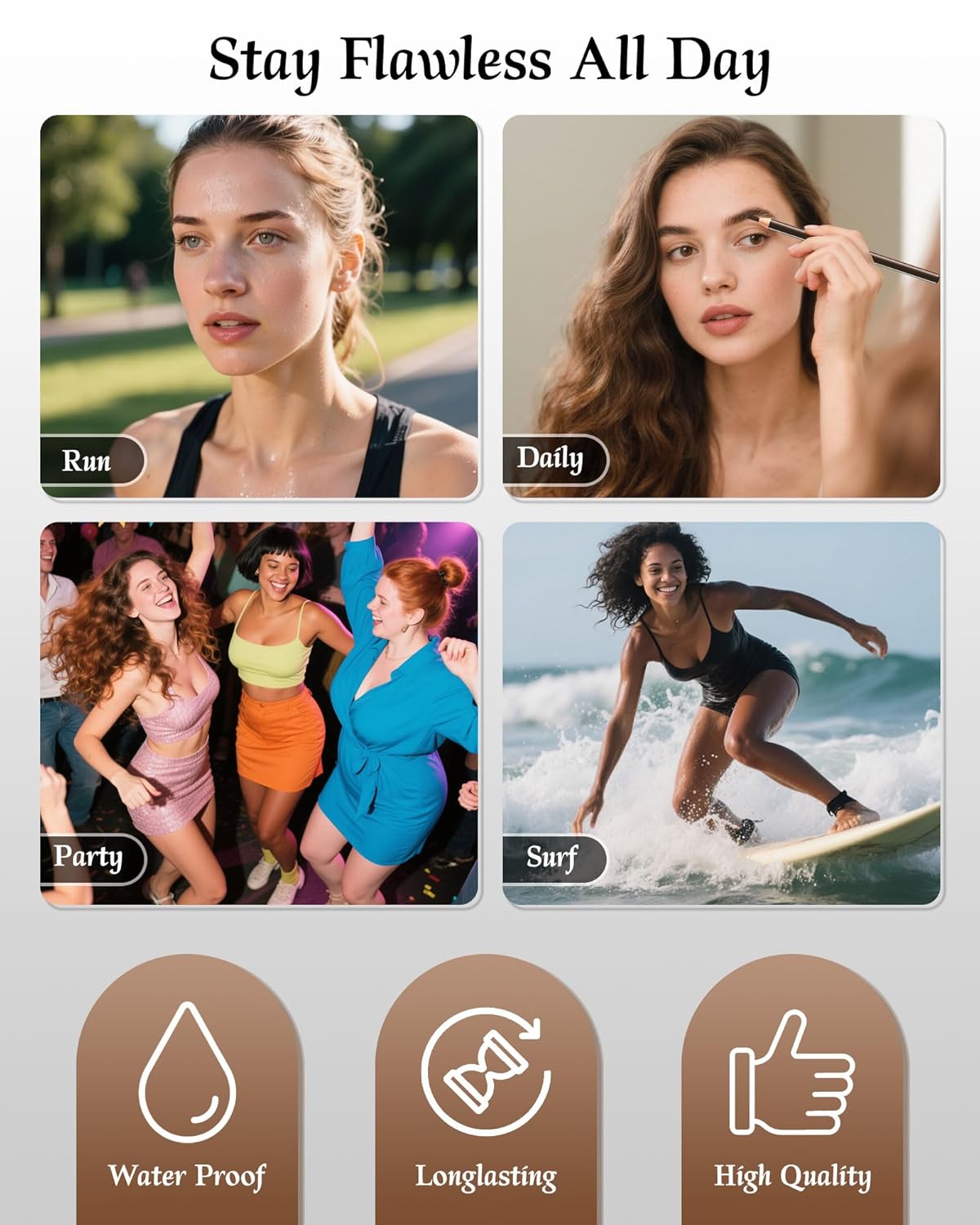 12 Piece Light Brown Waterproof Eyebrow Pencils for Women w/Microblading Eyebrow Pencil & Brow Trimming Supplies Kit Permanent Eye Brow Liners For Salon-Quality Shaping & Filling Of Marks