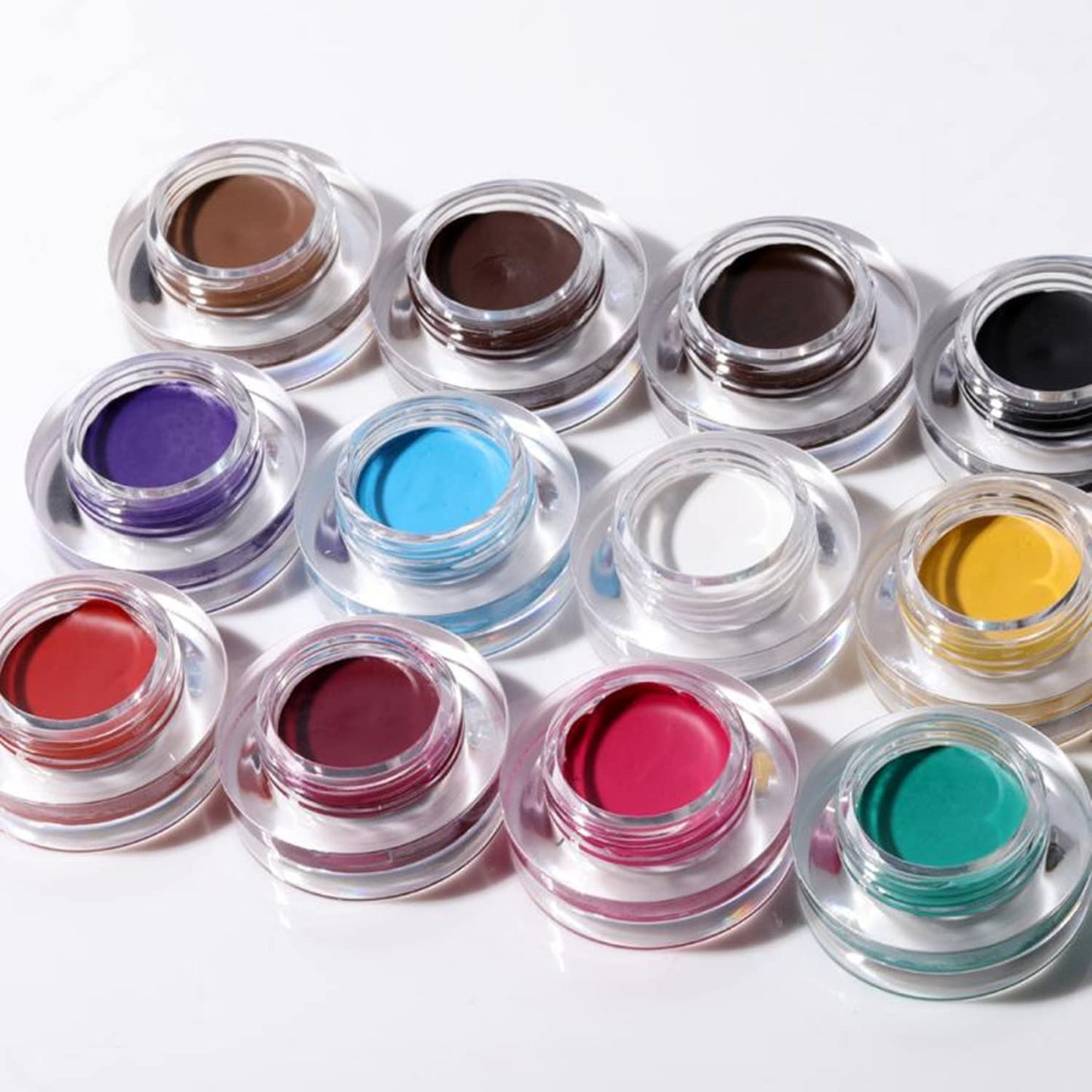 MAEPEOR 12 Colors Eyebrow Pomade Full-pigmented Long Lasting Waterproof Eyebrow Cream Gel Filling & Shaping Tinted Eyebrows Enhancers with Brush for Daily or Cosplay (04 Black)